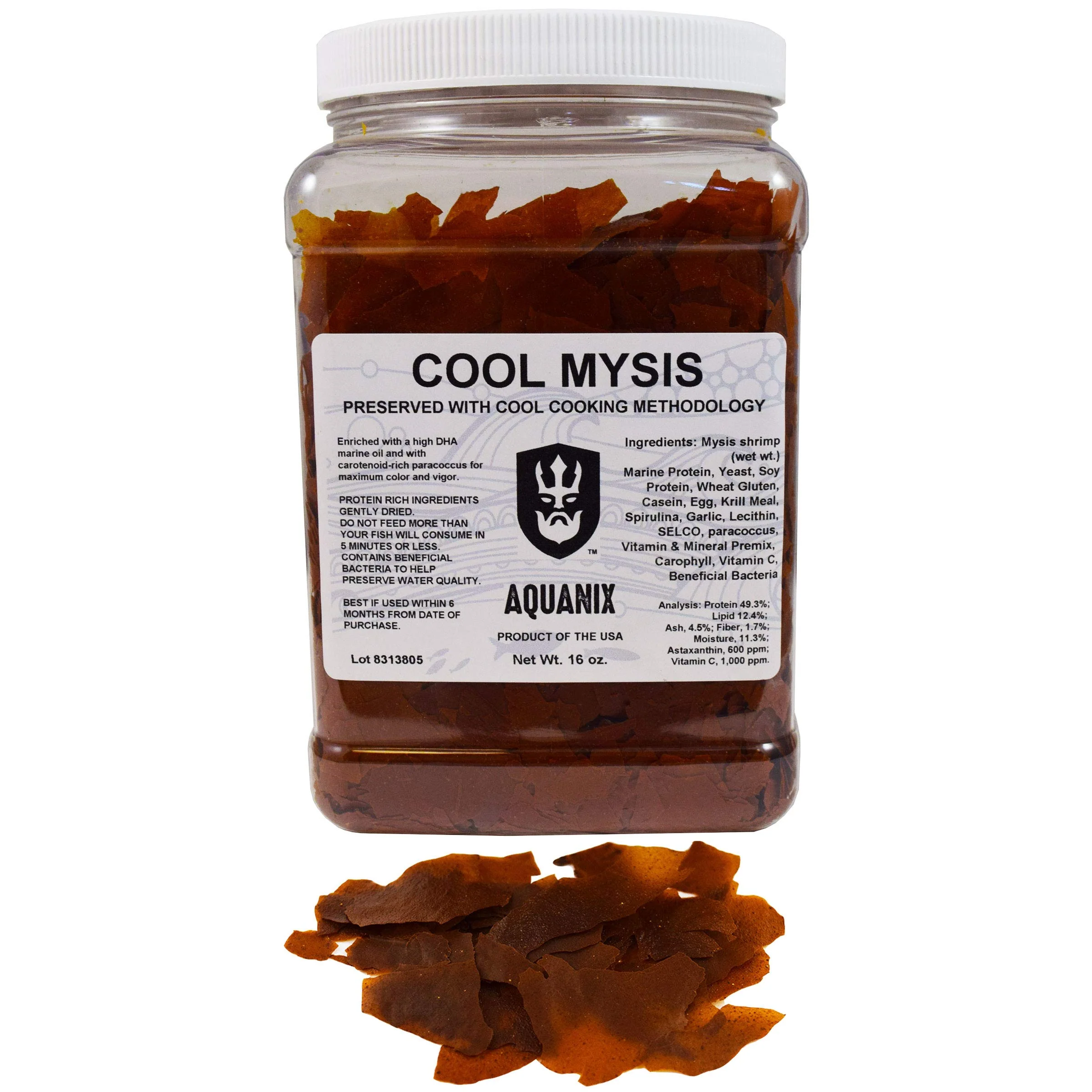 Sustainable Brine Shrimp Direct Cool Mysis Flake with High HUFA Algae – 16 oz First-Class
