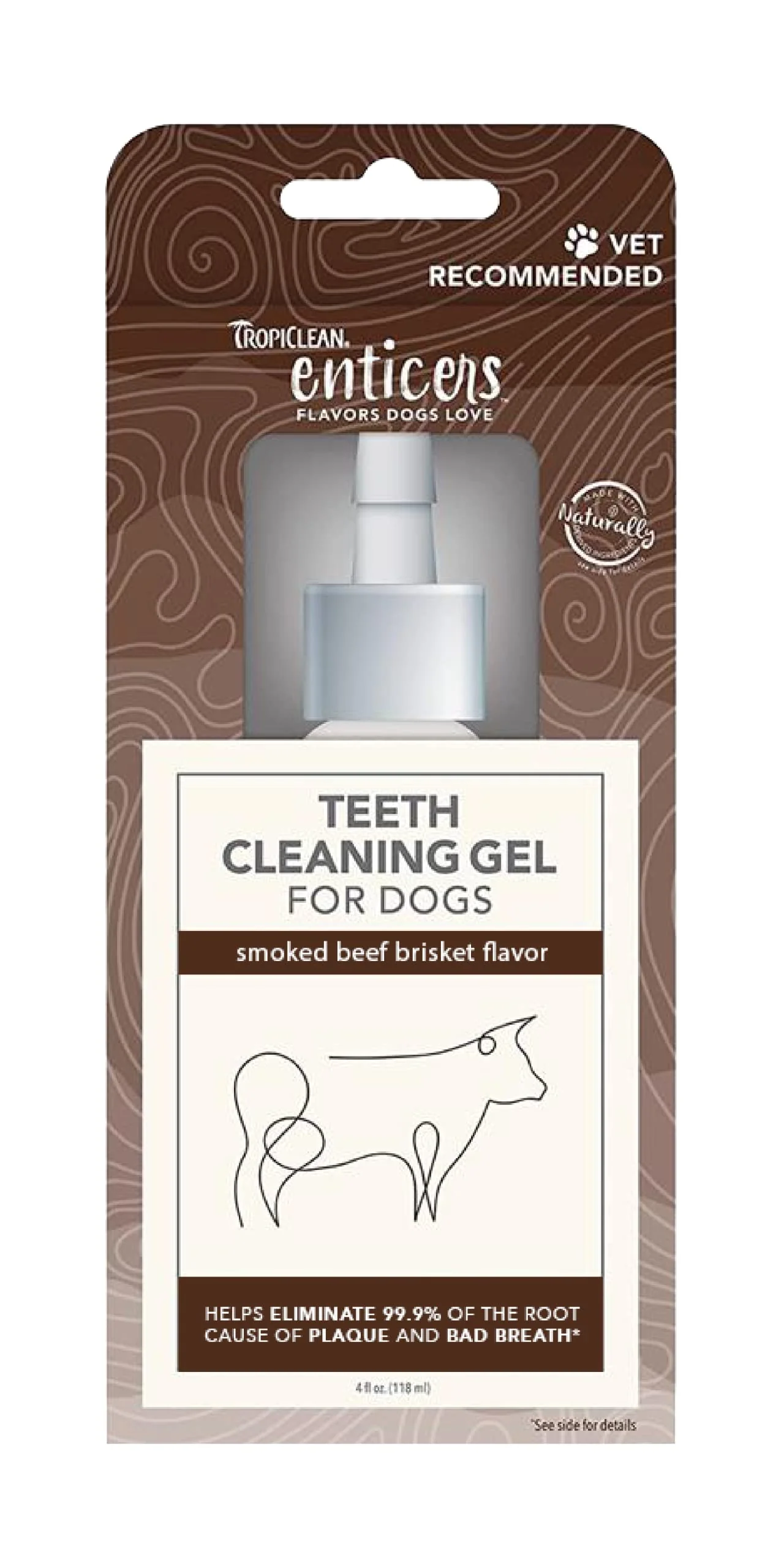 Prestigious TropiClean Enticers Dog Teeth Cleaning Treat Gel Smoked Beef Flavor 4 oz Easy-to-Use