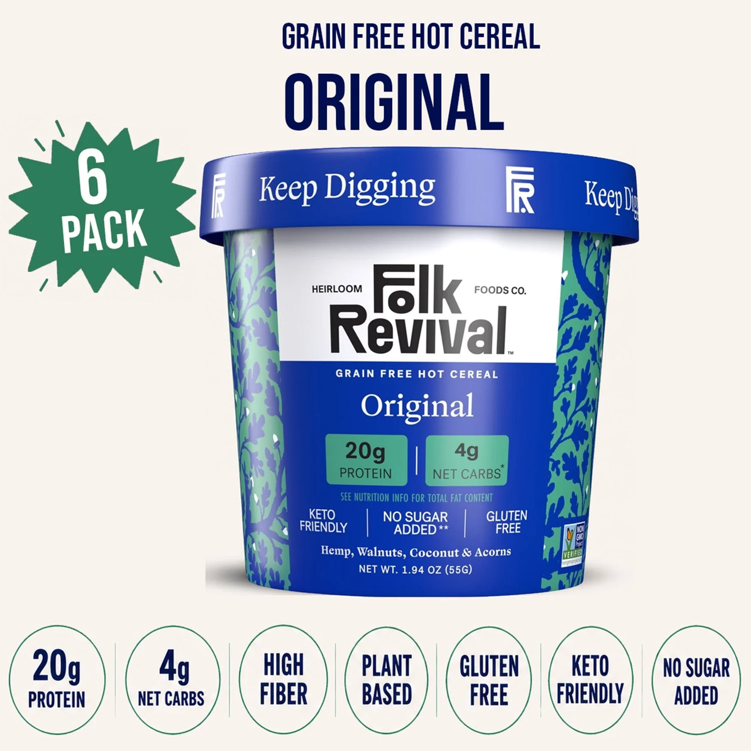 Traditional – Keto Instant ‘Oatmeal’ Artisan