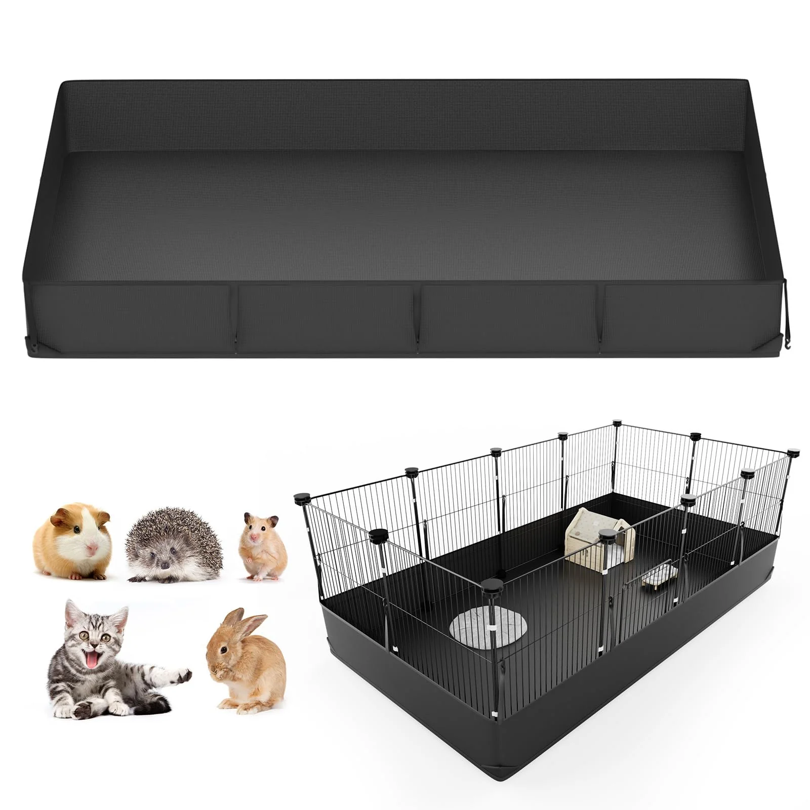 Fine Crafted Tresbro Guinea Pig Cage Liner 48” x 24” – Waterproof Washable One-Hand Release Hook Functional