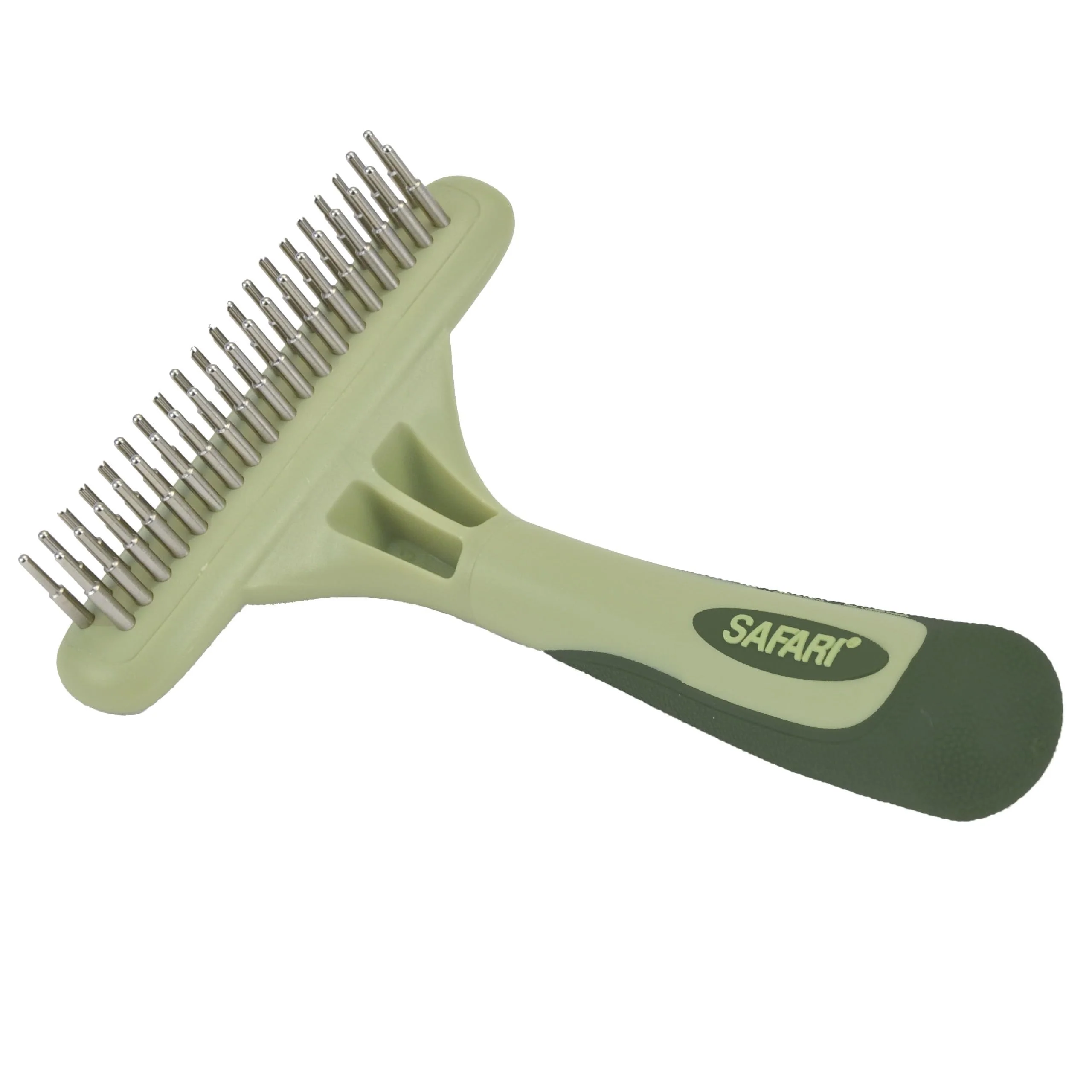 Modern Coastal Pet Safari Undercoat Rake — Double-Row Pins for Deshedding Dematting Environmentally Friendly