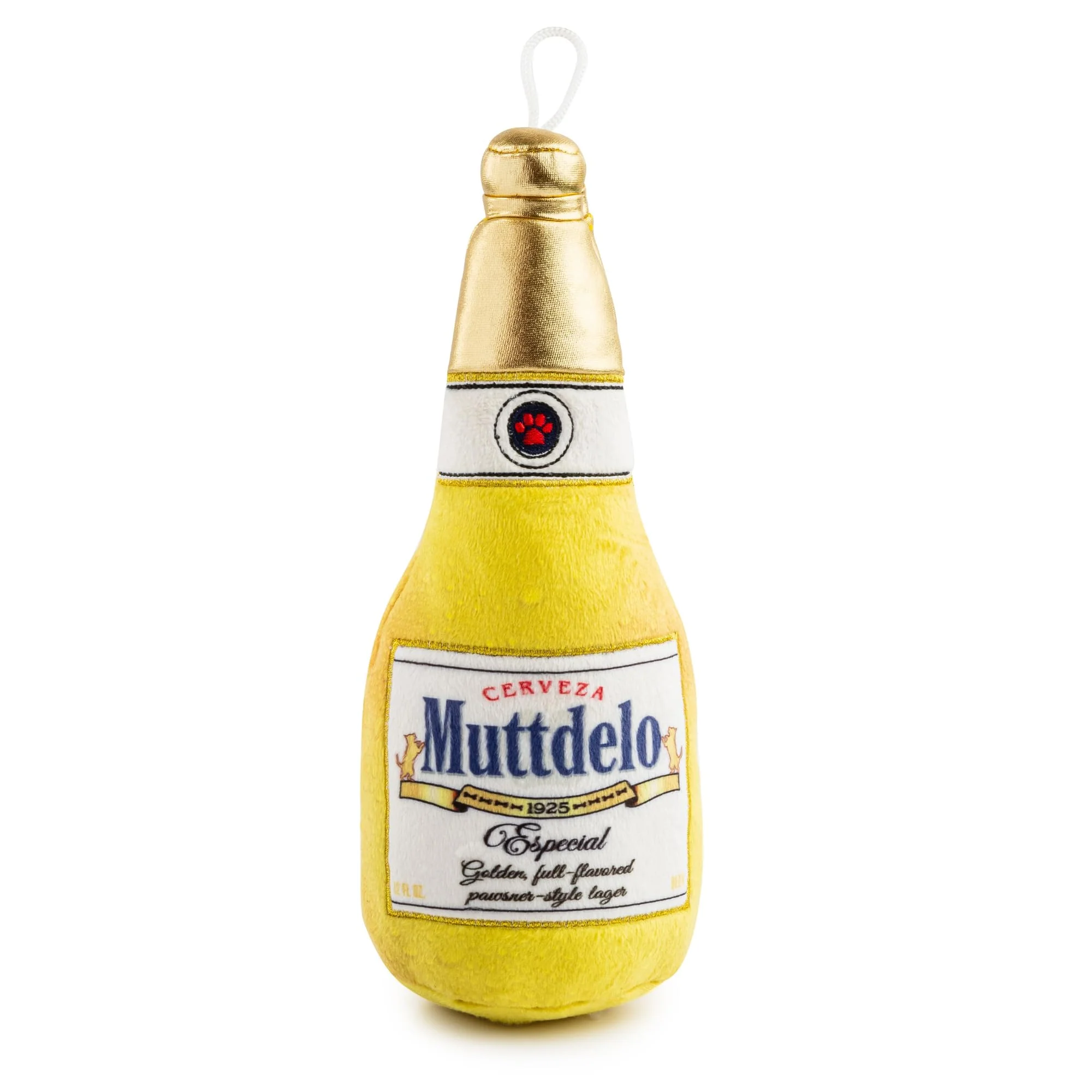 Superior Muttdelo Beer Bottle Plush Dog Toy by Haute Diggity Dog – Squeaky Soft Machine-Washable