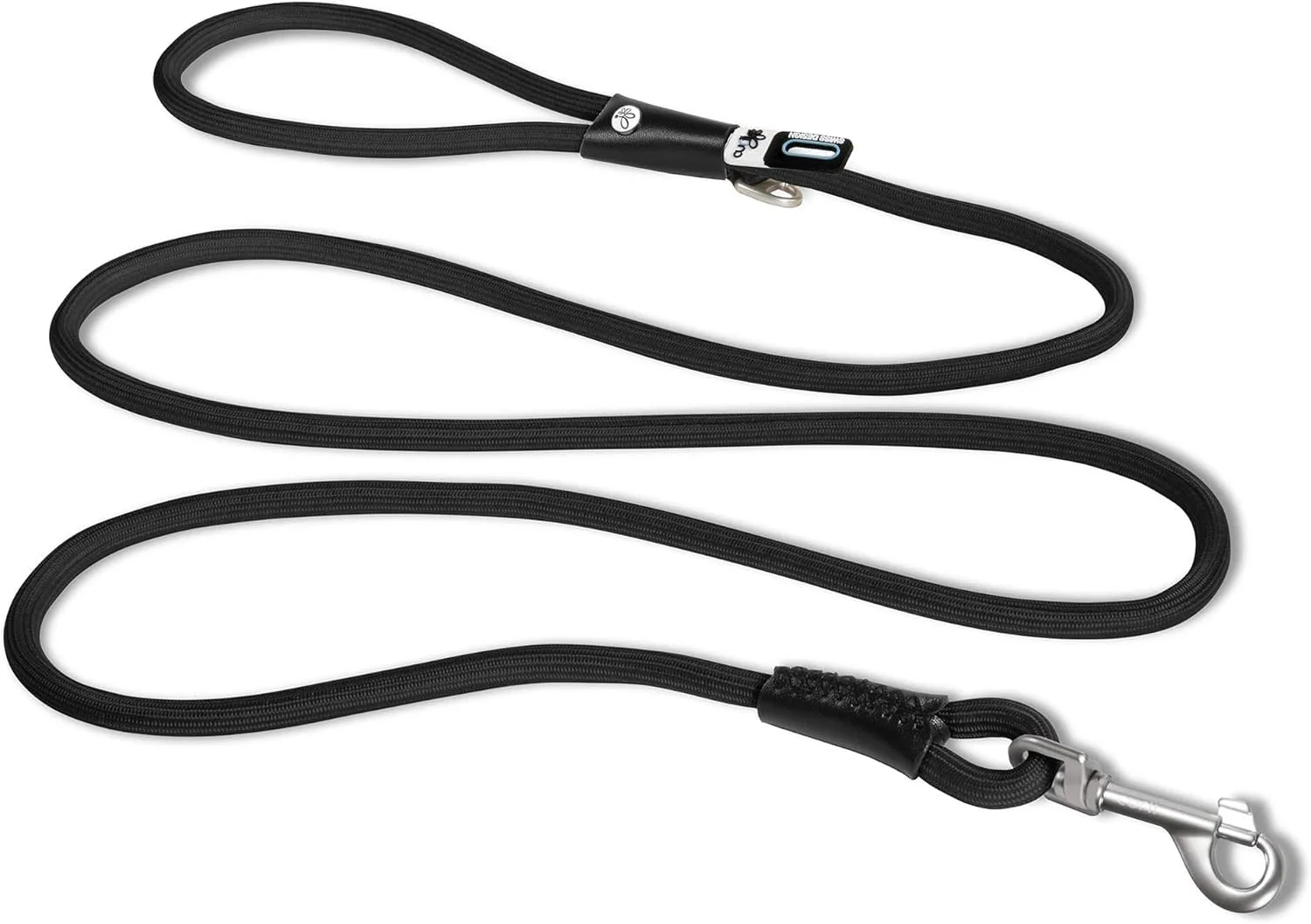 Artisan Curli Stretch Comfort Leash Black M – Shock-Absorbing Nylon Dog Leash Up to 25 kg Superior
