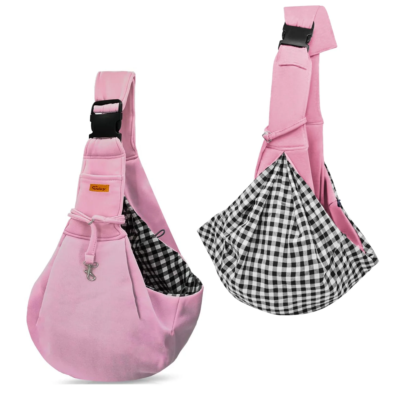 High-Performance CUBY Dog Cat Sling Carrier – Hands- Reversible Papoose Bag Pink Adjustable Strap Elite