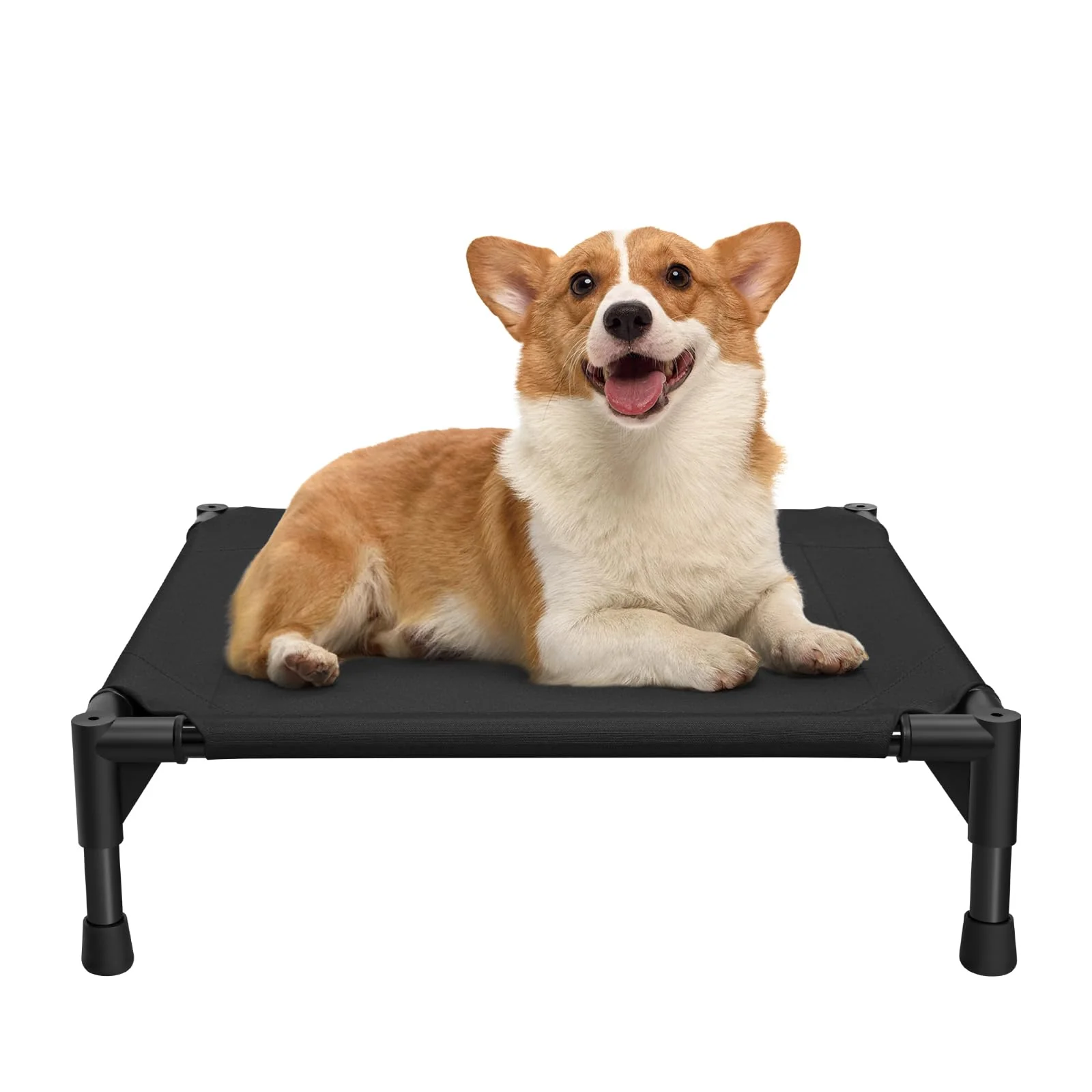 Quality Love go d Dog Bed with Metal Frame – Cooling Raised Pet Cot Small Black Fast