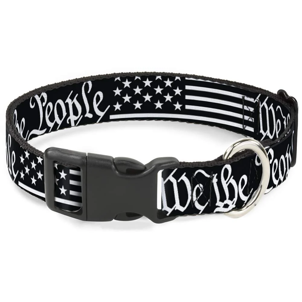 Fashionable Buckle-Down Dog Collar Americana Flag We The People – 11–17 in 1 in Wide ly Licensed Enhanced