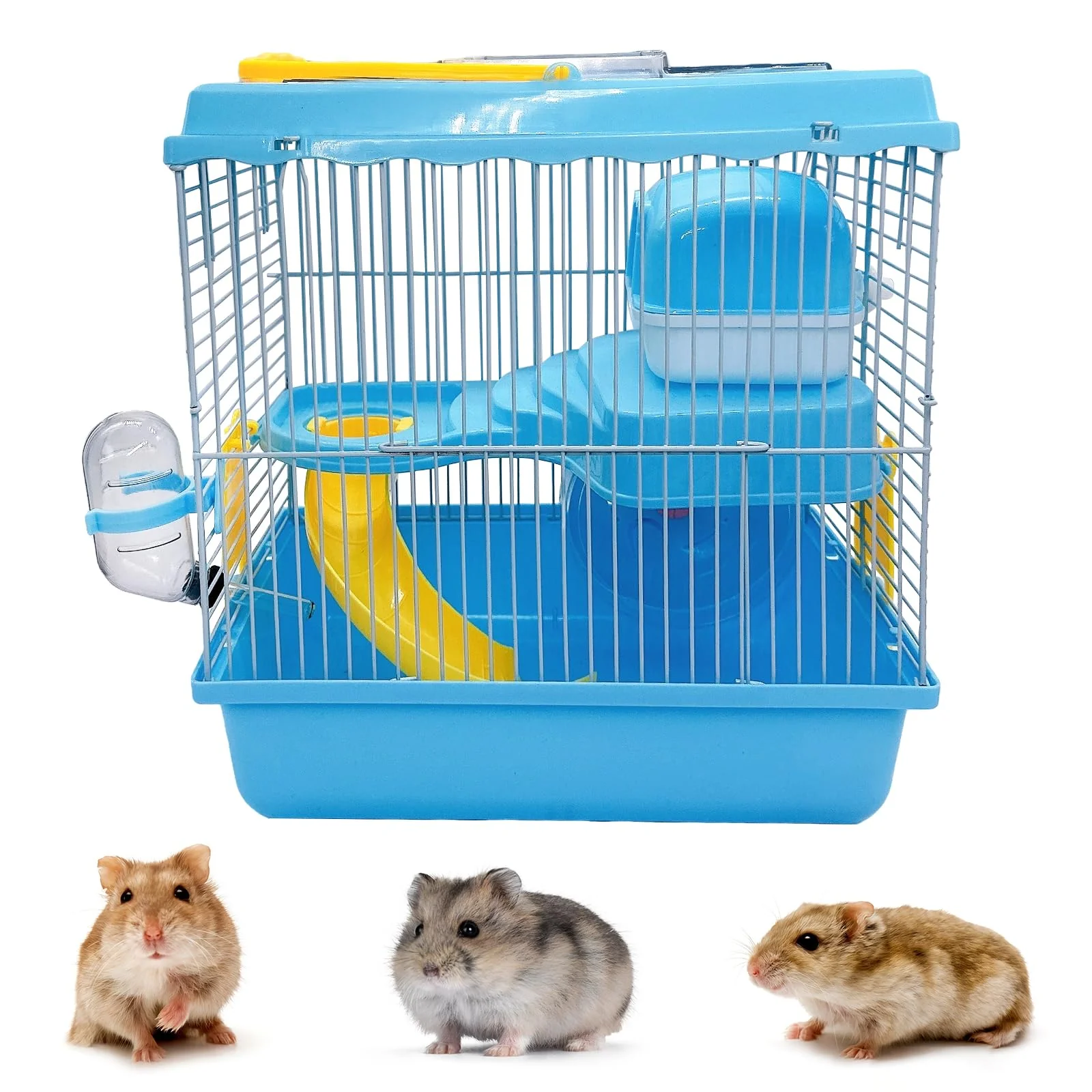 Original Design Acsist Portable Hamster Cage – 2-Layer Travel Habitat for Tiny Pets Responsible