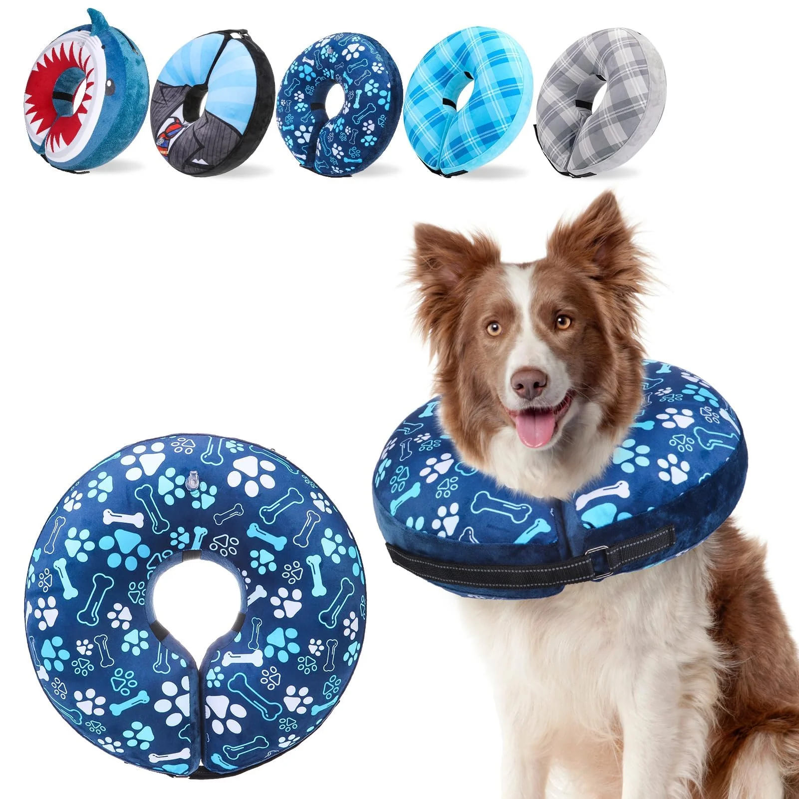 Contemporary SCENE Dog Cone Donut Collar — Soft Inflatable Recovery Pillow for Medium Large Dogs Sustainable