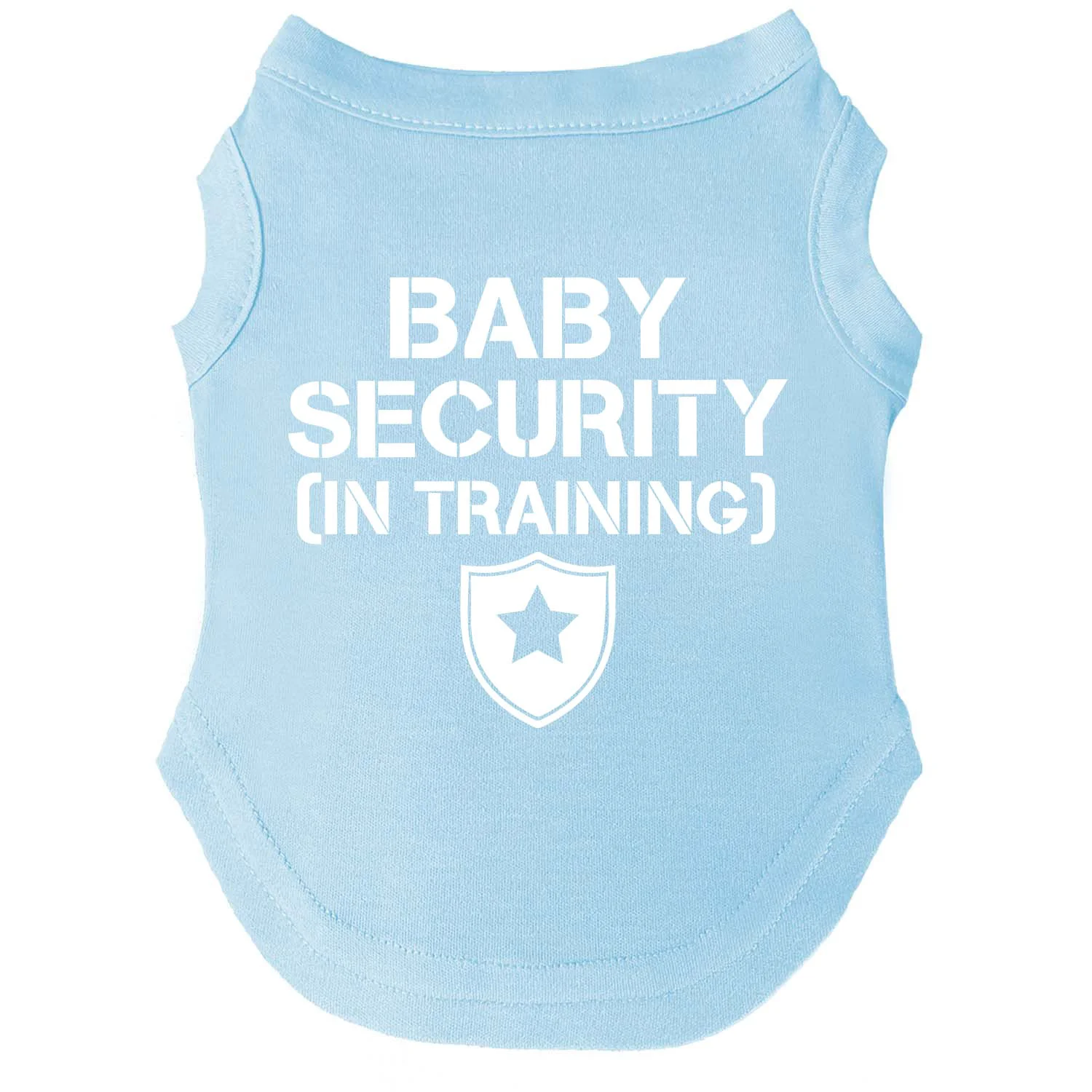 Solid Baby Security in Training Dog Tee – Sleeveless Baby Blue M Tees Tails Original
