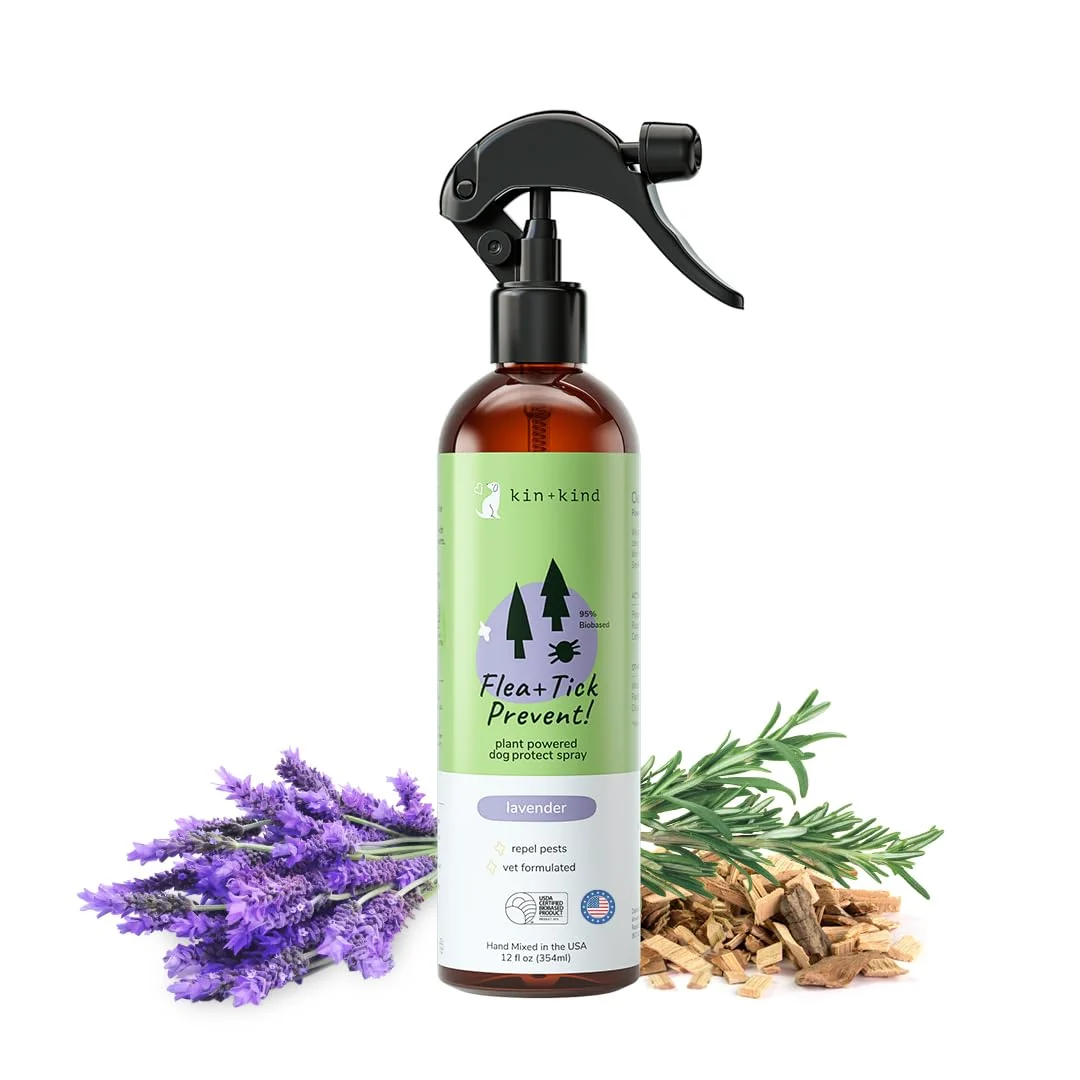 Consistent kin kind Plant-Based Flea and Tick Spray for Dogs 12 fl oz Lavender Pure