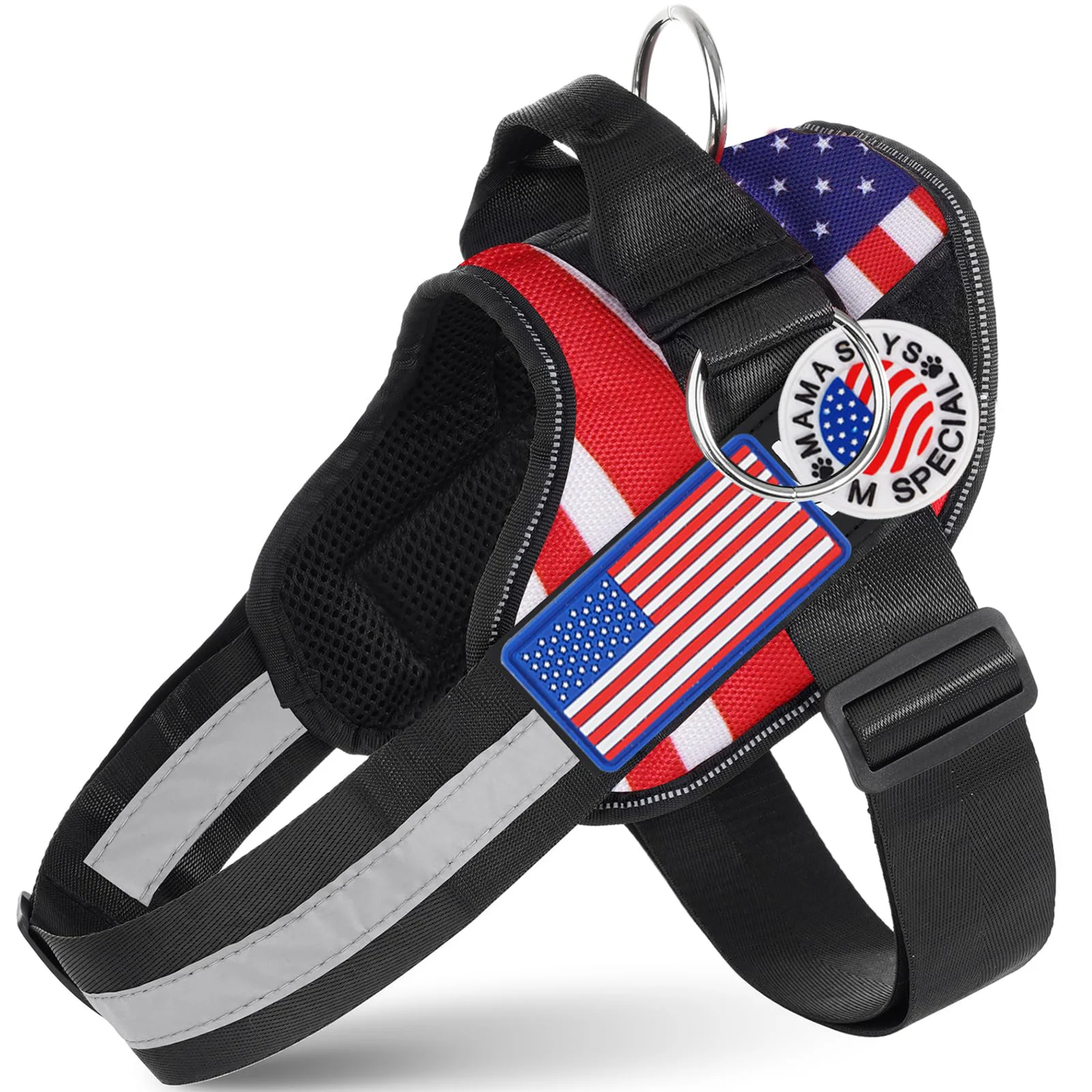 Convenient JUSTYEZI Essential No-Pull Dog Harness with 3 Clips Adjustable Reflective Padded Vest Enhanced