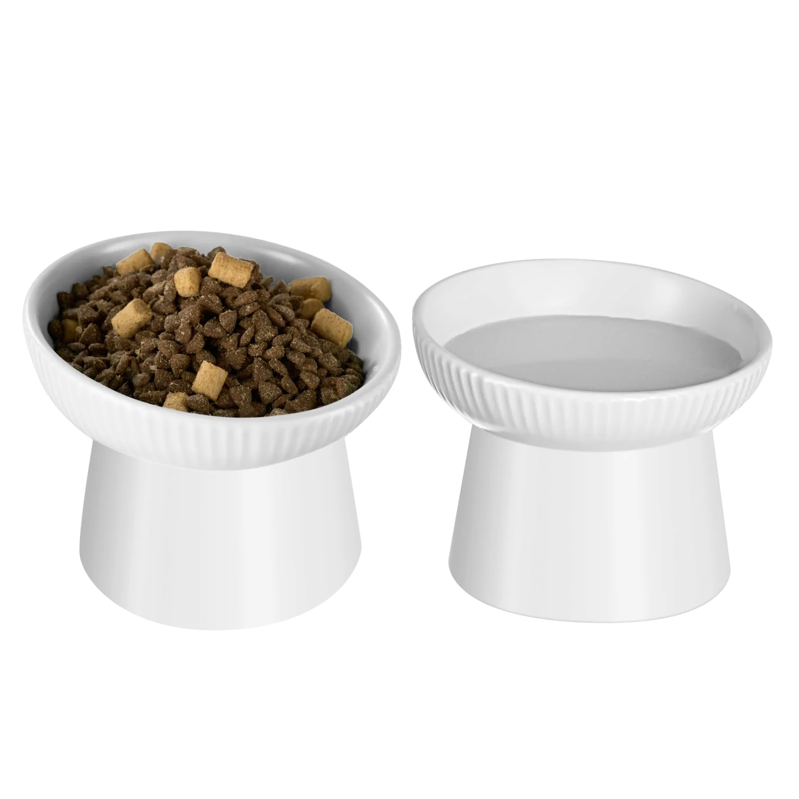 Fast Pin Forest Ceramic d Cat Bowls – 15° Tilt Anti-Vomiting Whisker Fatigue Relief White Verified
