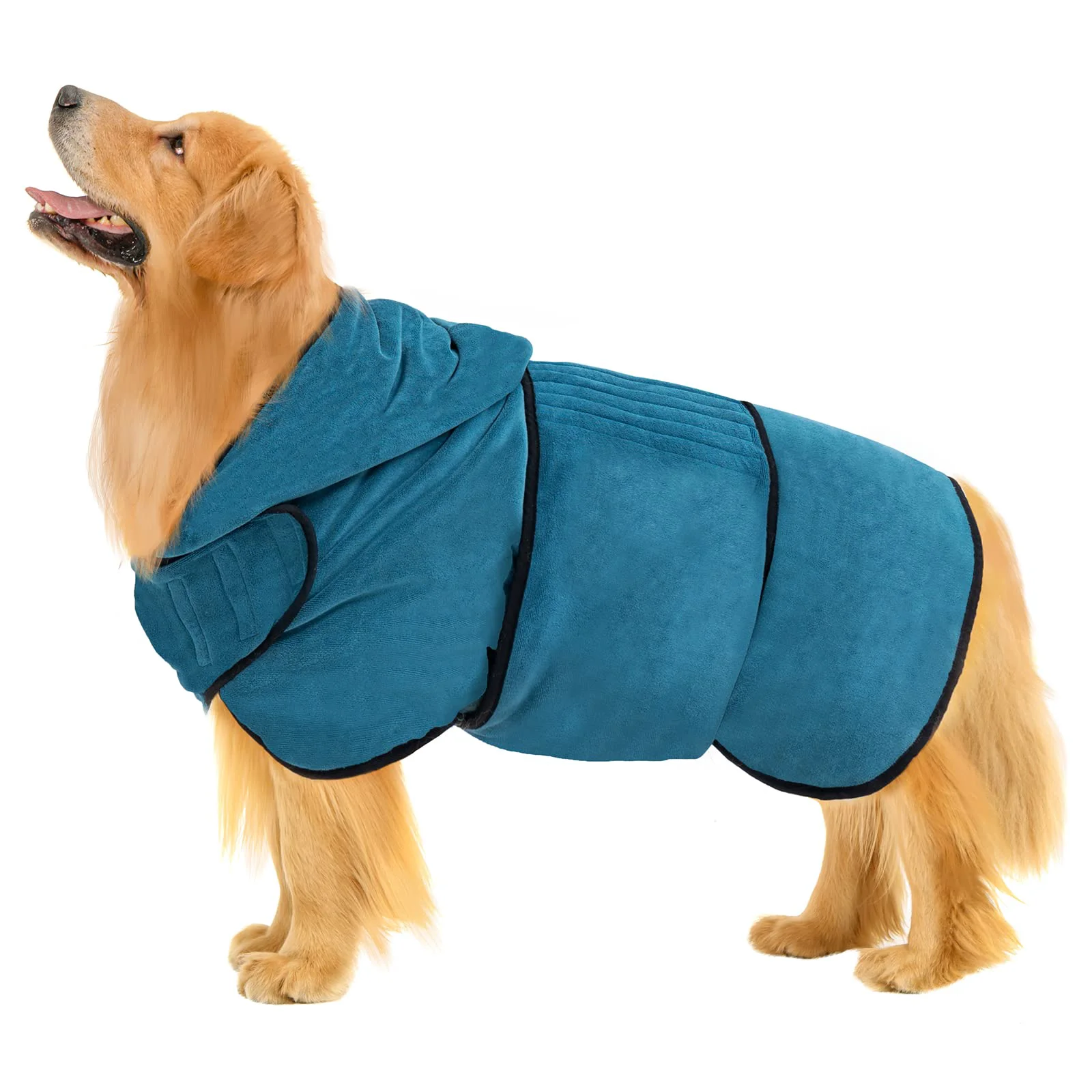 Flexible Avont Dog Bathrobe – Ultra-Absorbent Blue Hooded Towel for After-Bath Drying Size L Exclusive