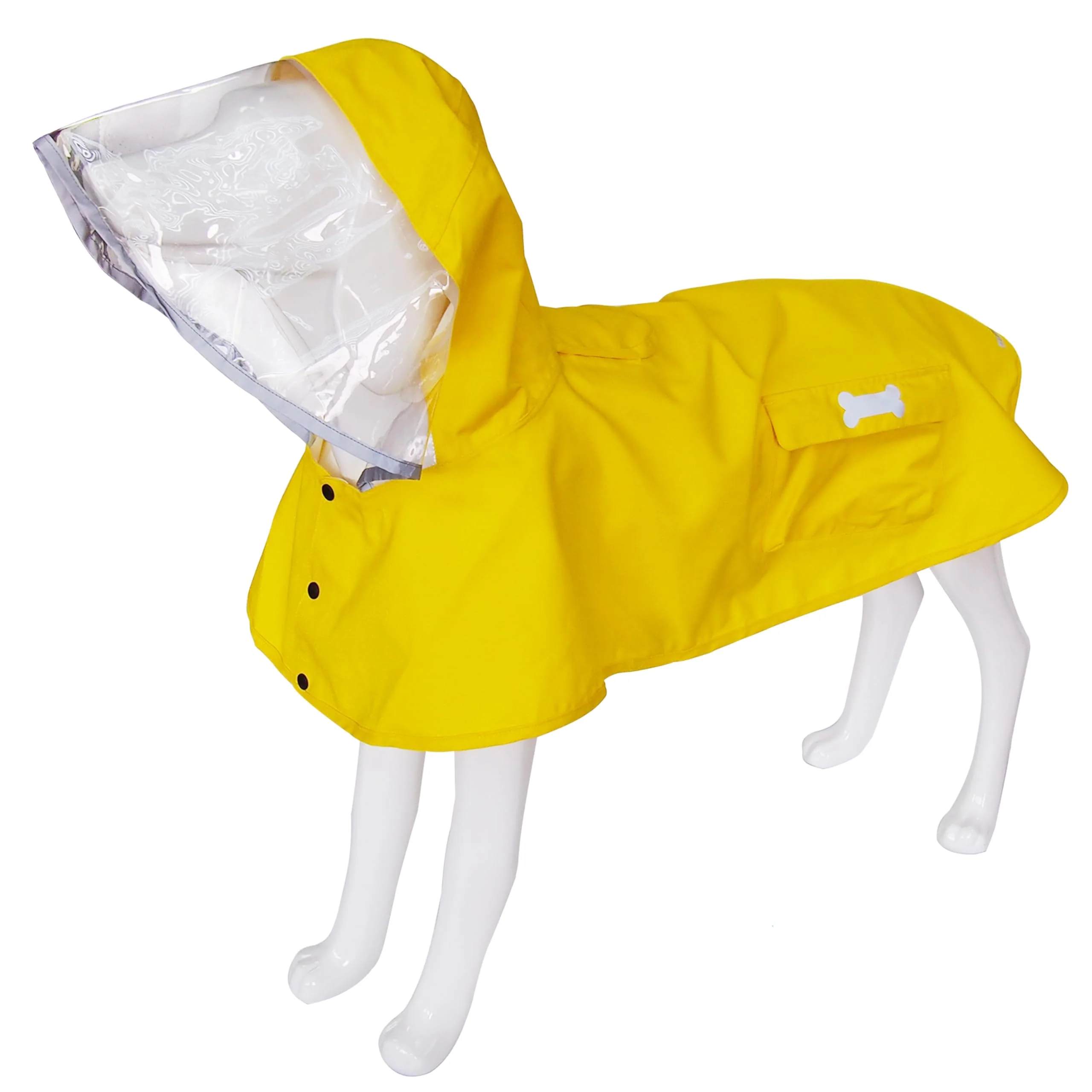 Trusted MAMORE Waterproof Dog Raincoat Adjustable Reflective Lightweight Poncho Hood Small Yellow Detailed