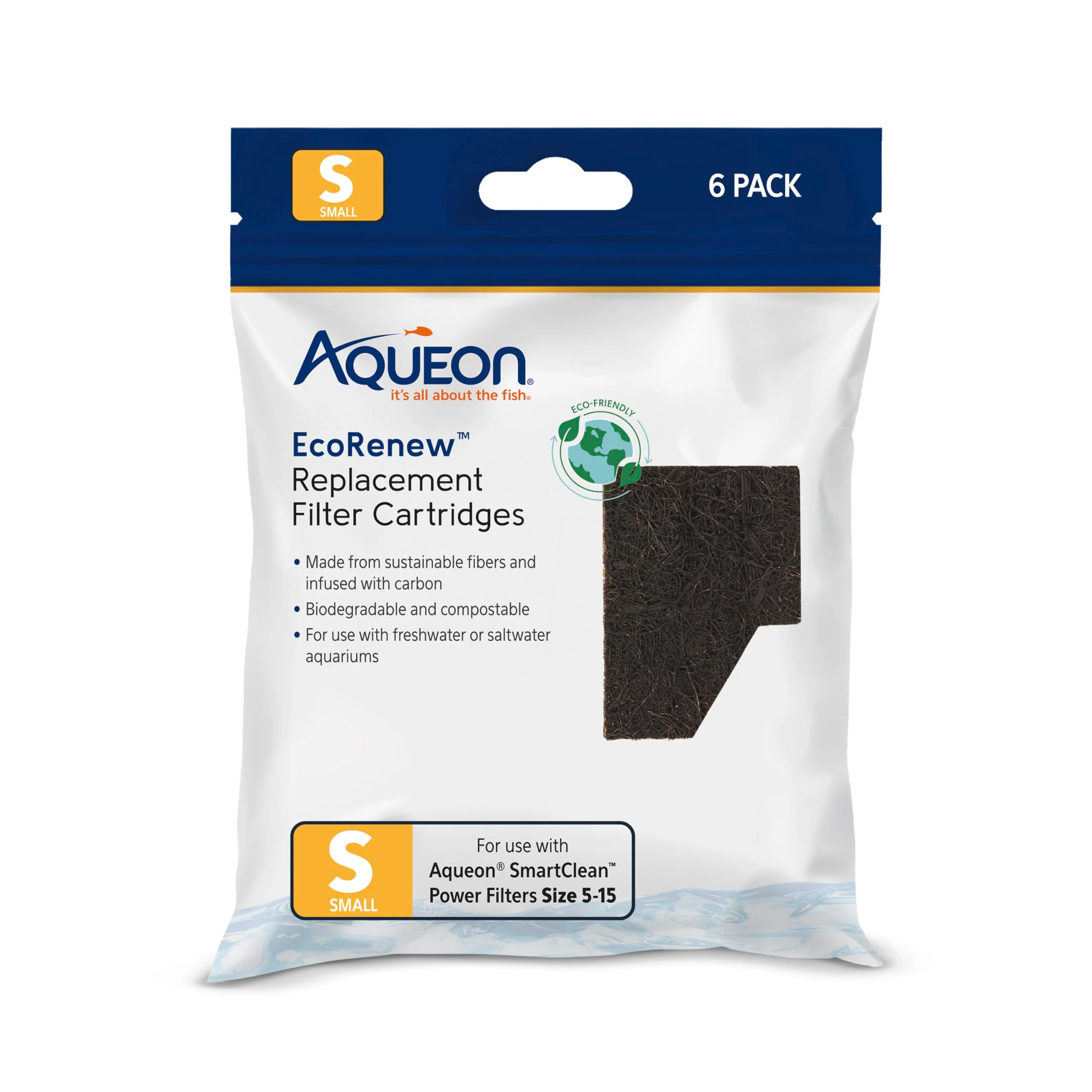 Comfortable Aqueon EcoRenew Filter Cartridges Small – Freshwater Saltwater Aquariums 6-Pack Fine Crafted