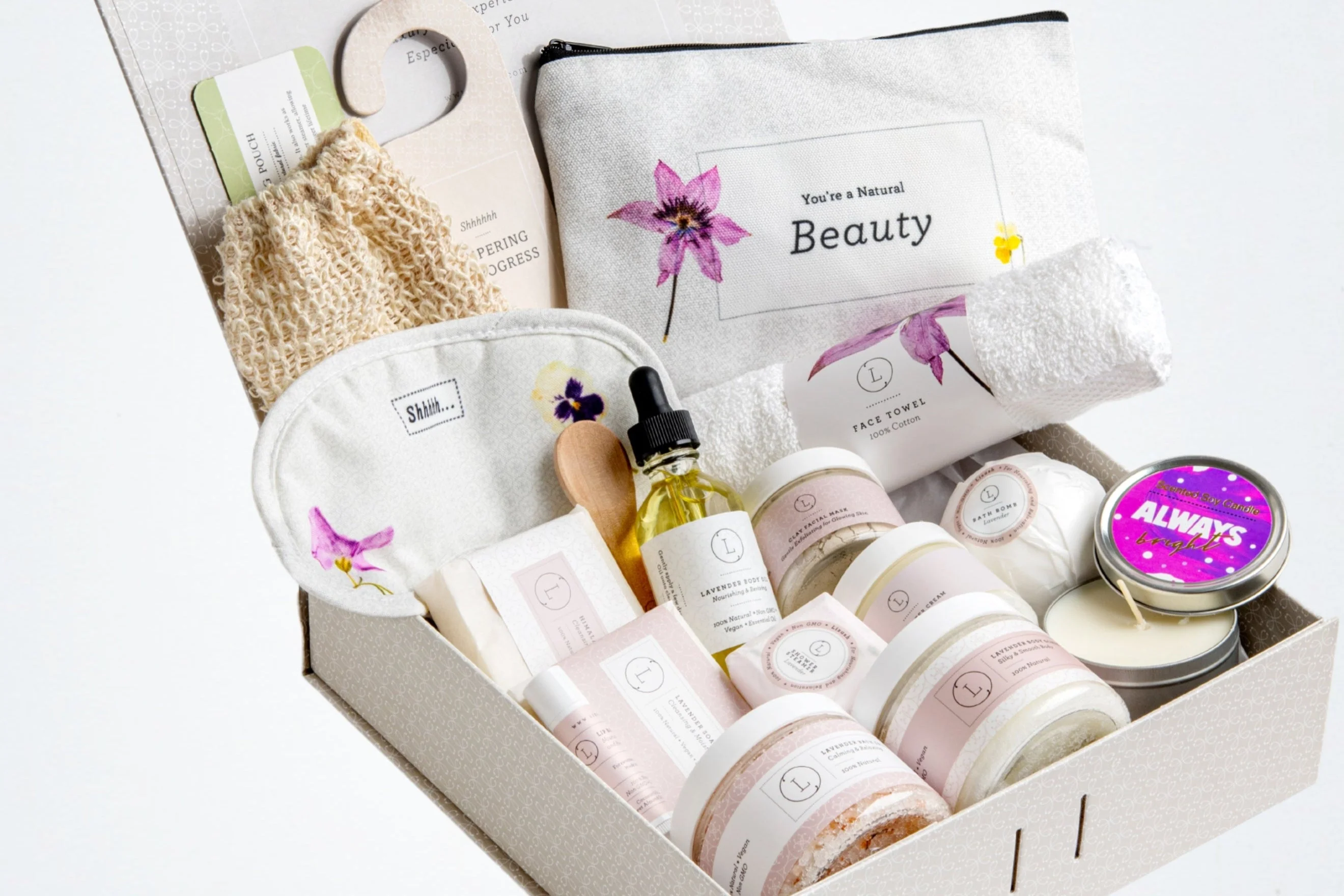 Proven Regalo para un día especial cesta de regalo de cumpleaños baño y cuerpo natural de lavanda Crafted