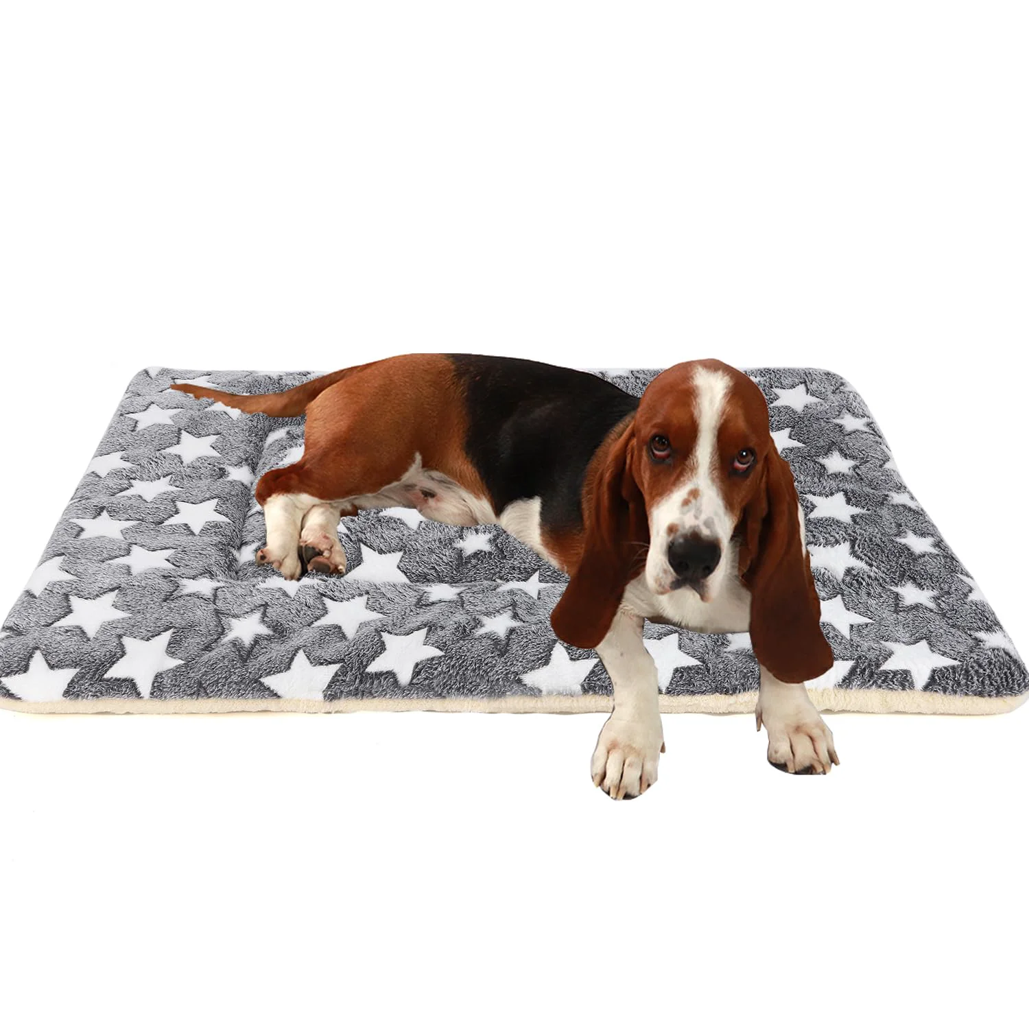 Sustainable TMbsfatn Dog Bed Pet Mat – Machine Washable Grey 39x28x1.5in Natural