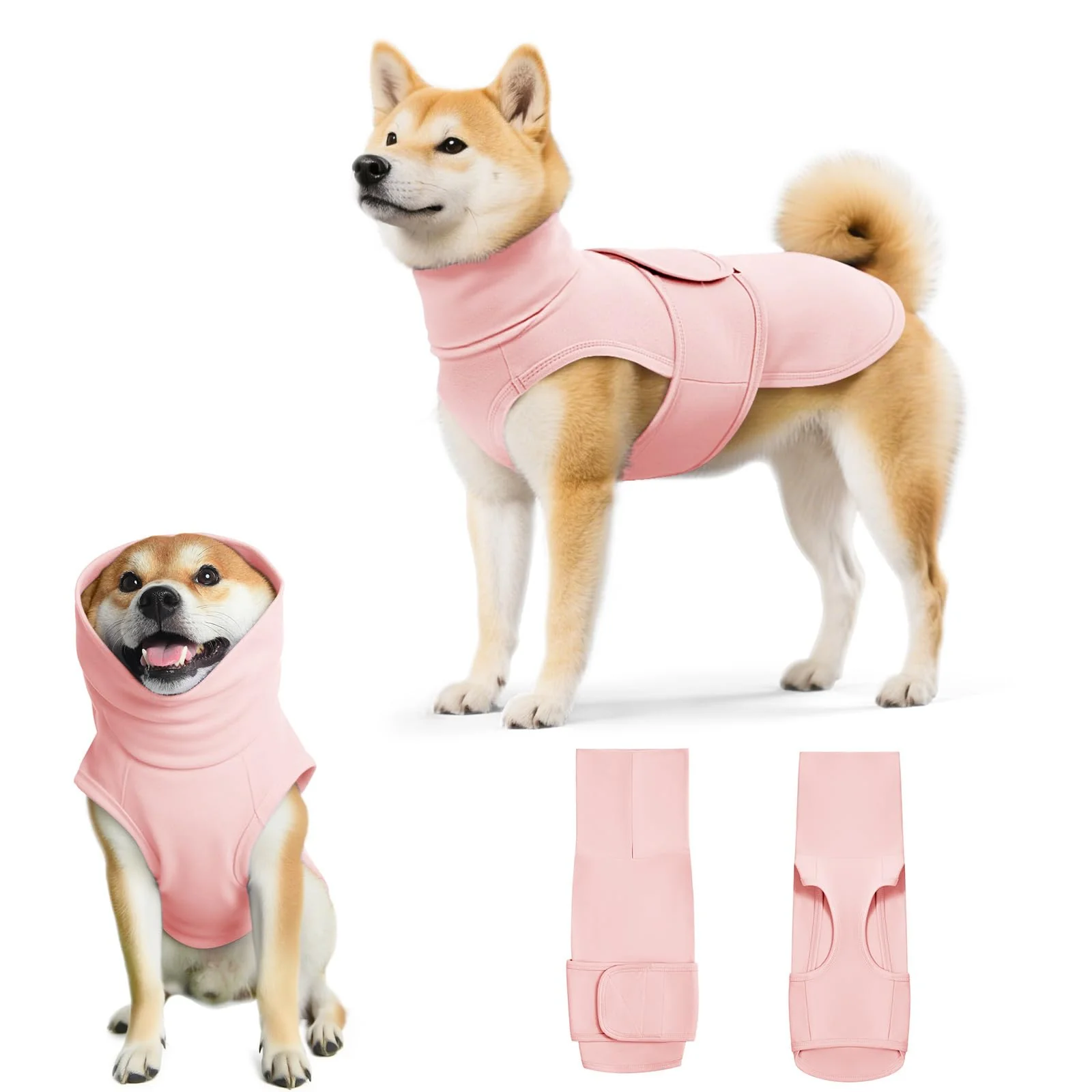 Convenient Haloumoning Dog Anxiety Calming Vest Adjustable Turtleneck Thunder Shirt for Fireworks Vet Visits Separation Environmentally Friendly