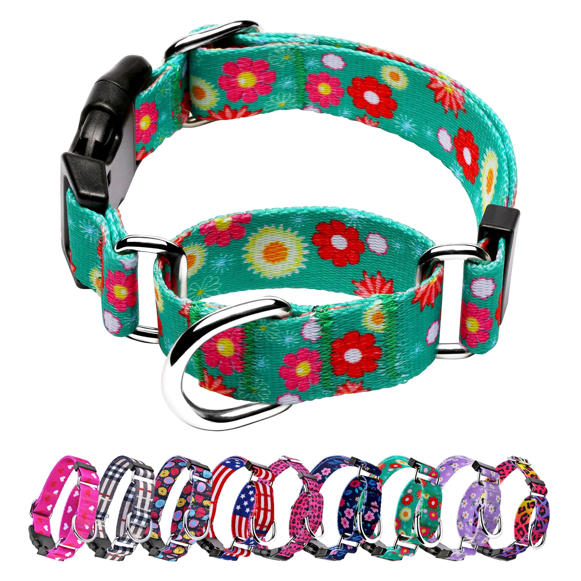 Superior Hikiko Martingale Collar for Dogs – Adjustable Soft Nylon Cute Patterns First-Class