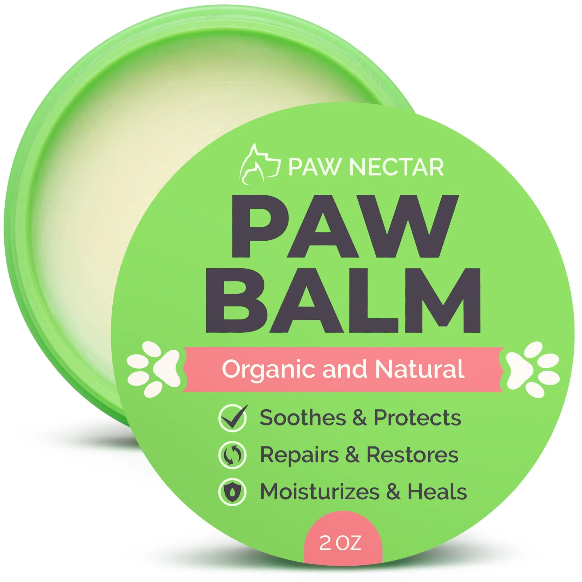 Dependable Paw Nectar Natural Lick Safe Dog Paw Balm – 2oz Organic Paw Pad Moisturizer Protector Soft