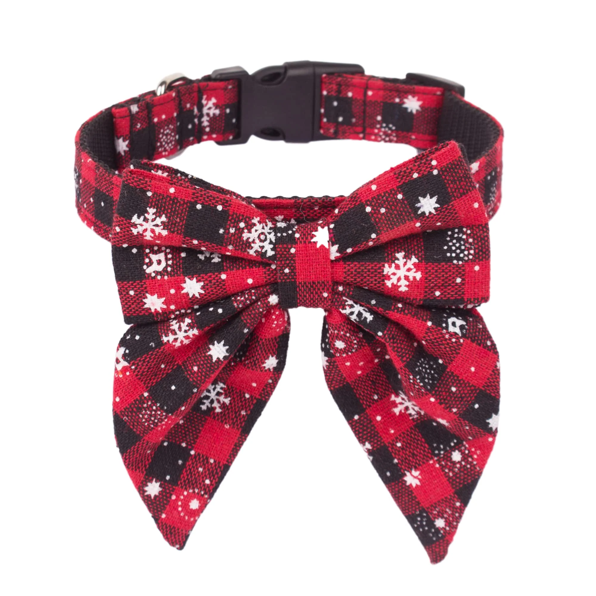 Consistent ADOGGYGO Christmas Dog Collar with Bow — Adjustable Cotton Red Bowtie for Small Dogs Carefully Designed