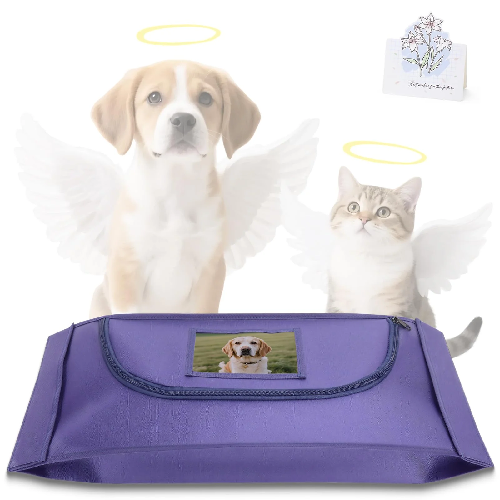 Comfortable COSOWO Small Pet Burial Bag Navy Dignified Leak-Resistant Pet Casket S M L Secure