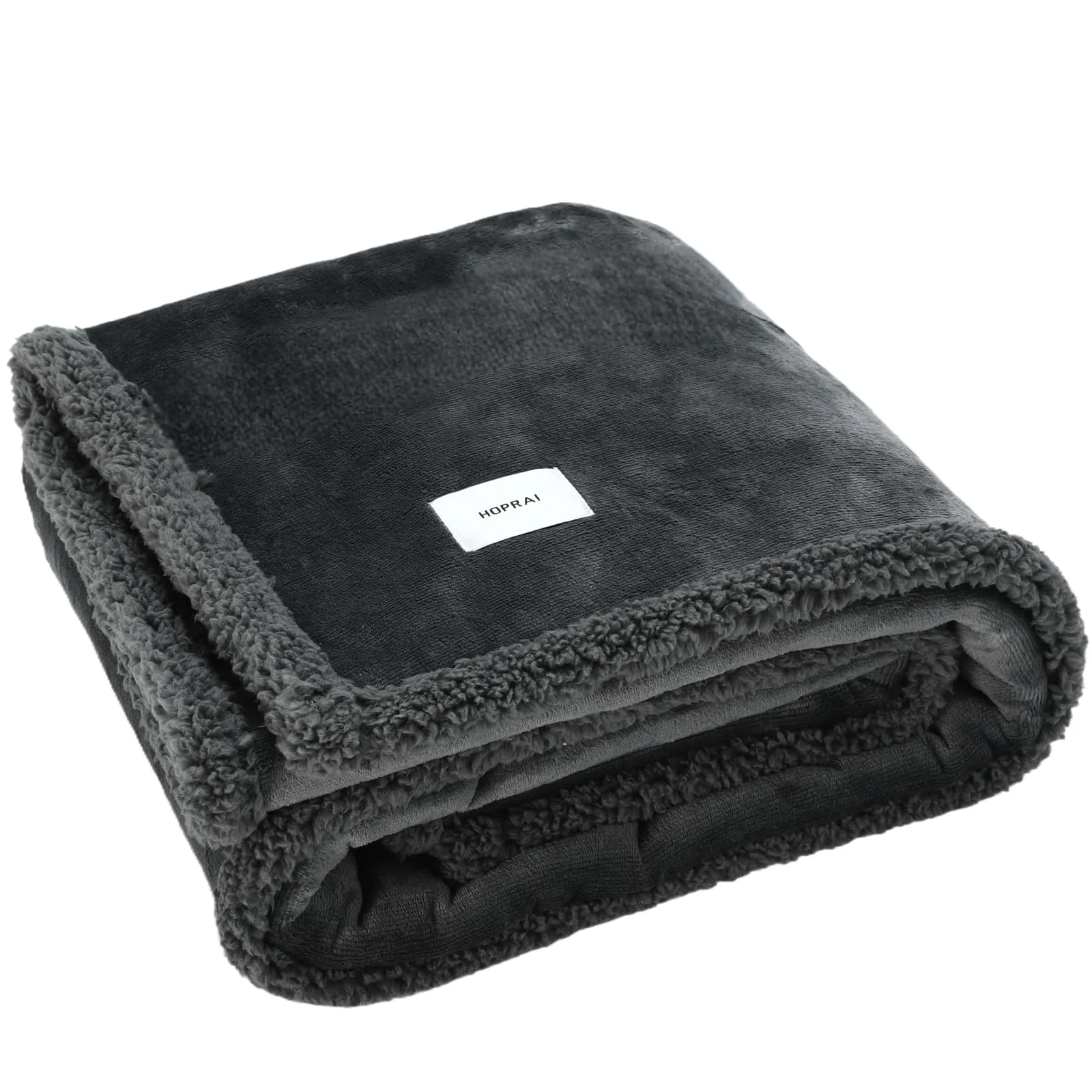 Fine Crafted HOPRAI Dog Blanket – Waterproof Reversible Sherpa Fleece Throw 28×39 in Gray Certified