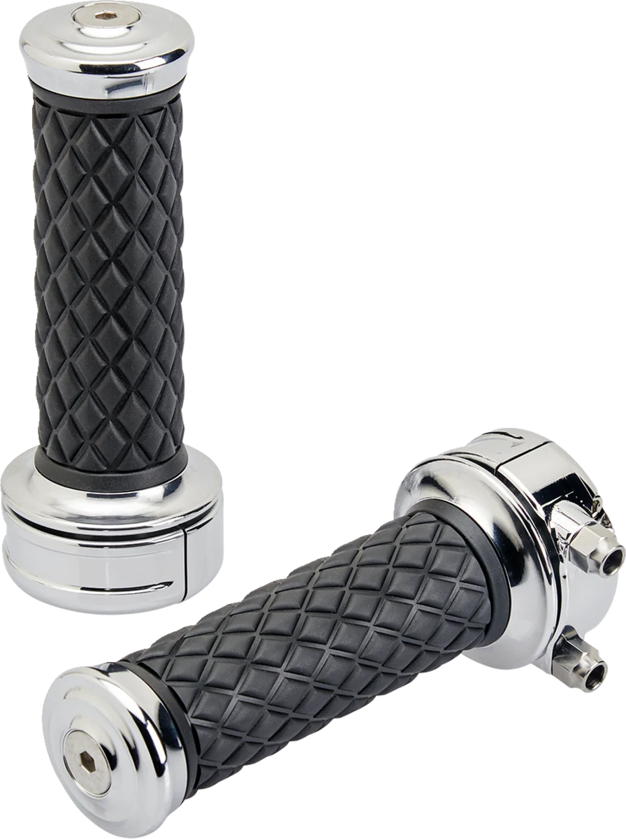 Lightweight BILTWELL Alumicore Grips – Custom – Chrome 6606-105-01 Versatile