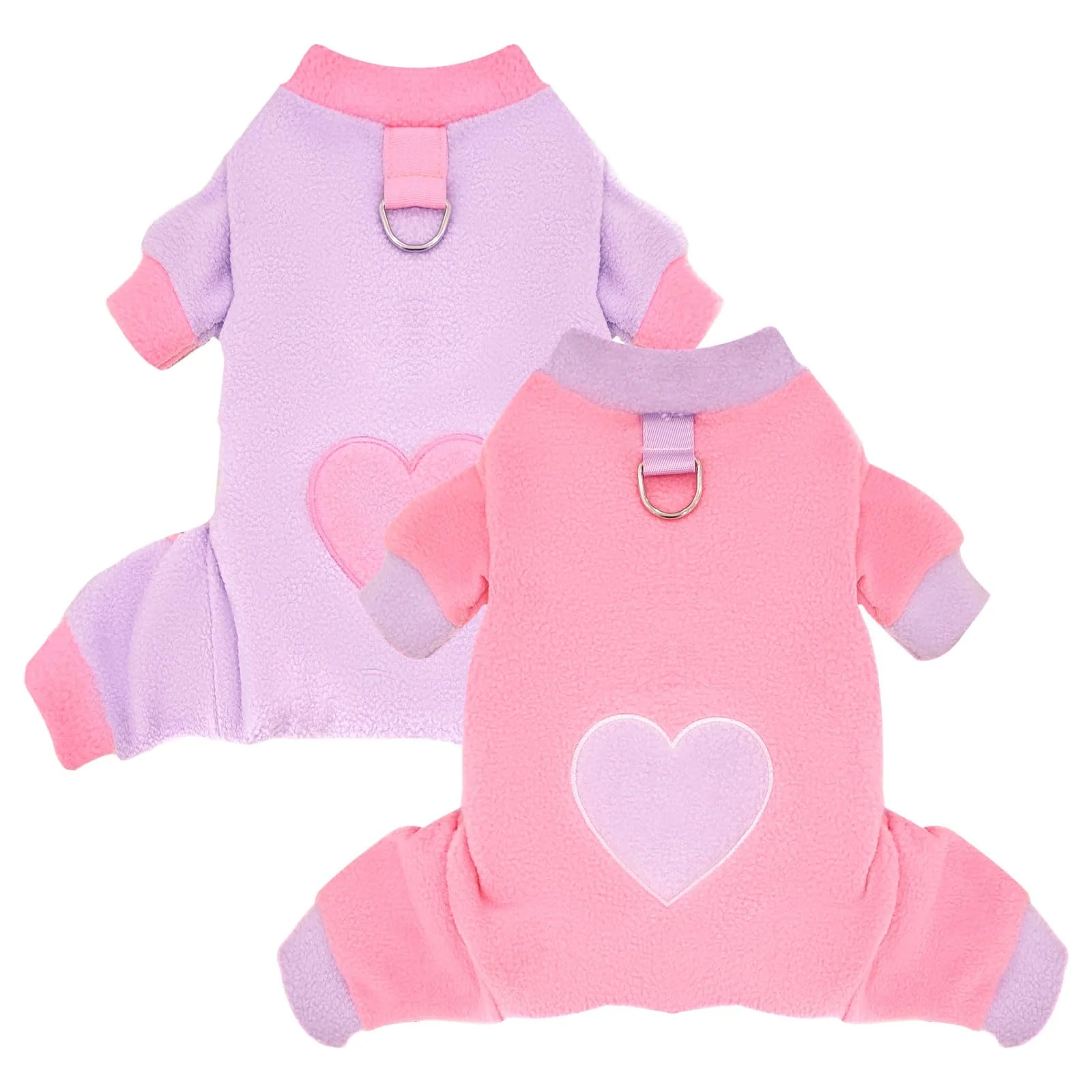 Specialty AXIIJGL 2 Pack Small Dog Pajamas – Cozy Fleece Love-Pattern Doggy Onesies Efficient