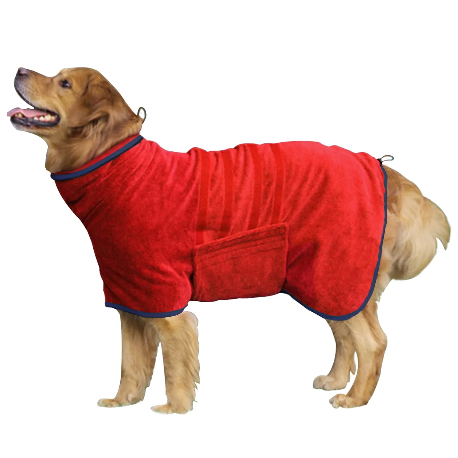 Official HhiMyOct Dog Drying Coat – Fast-Drying Microfiber Bathrobe for Pets Small Red Adjustable Collar Belly Strap Original