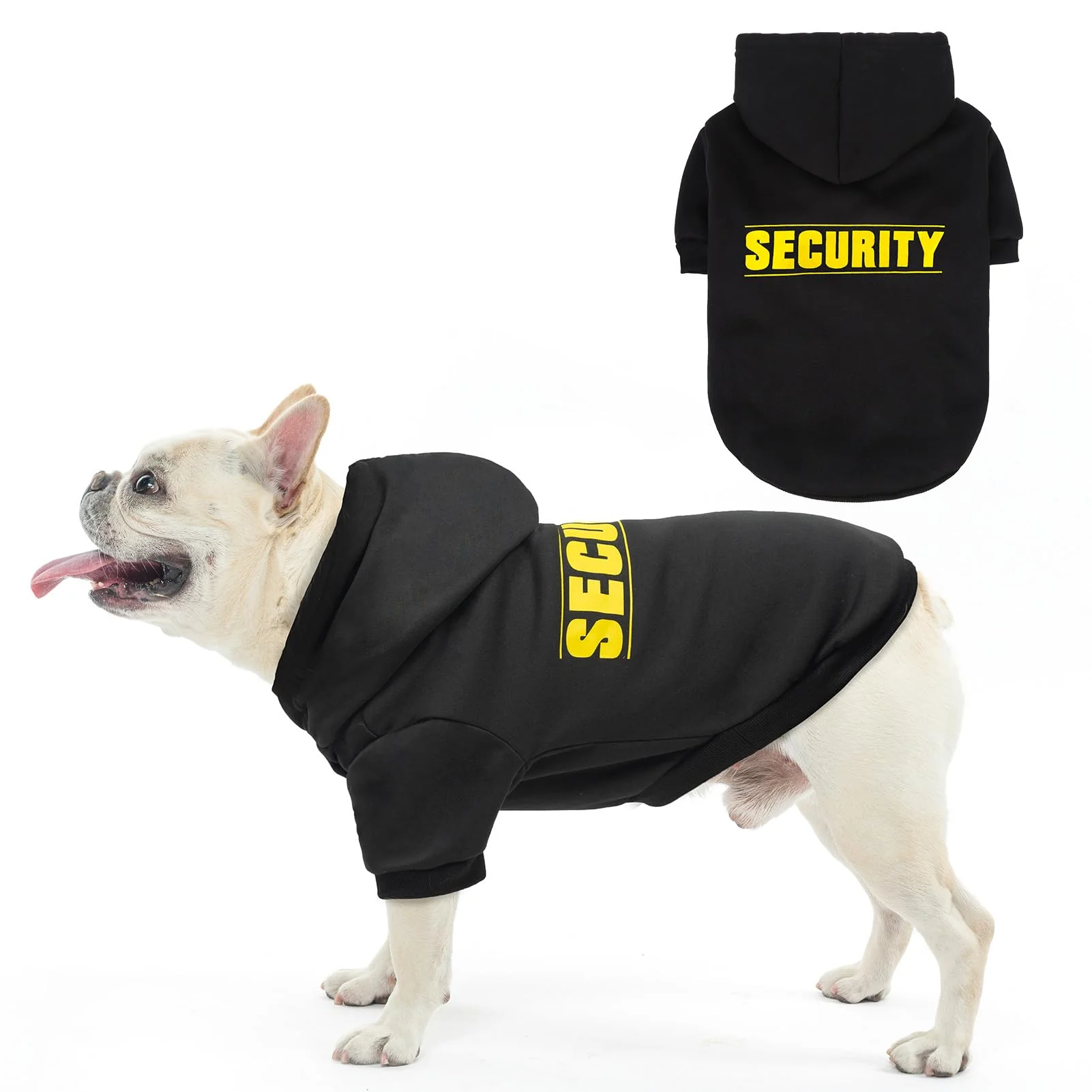 Sustainable SCENE Security Hoodie for Dogs M — Brushed Fleece Coat with Hat All-Weather Warmth Versatile
