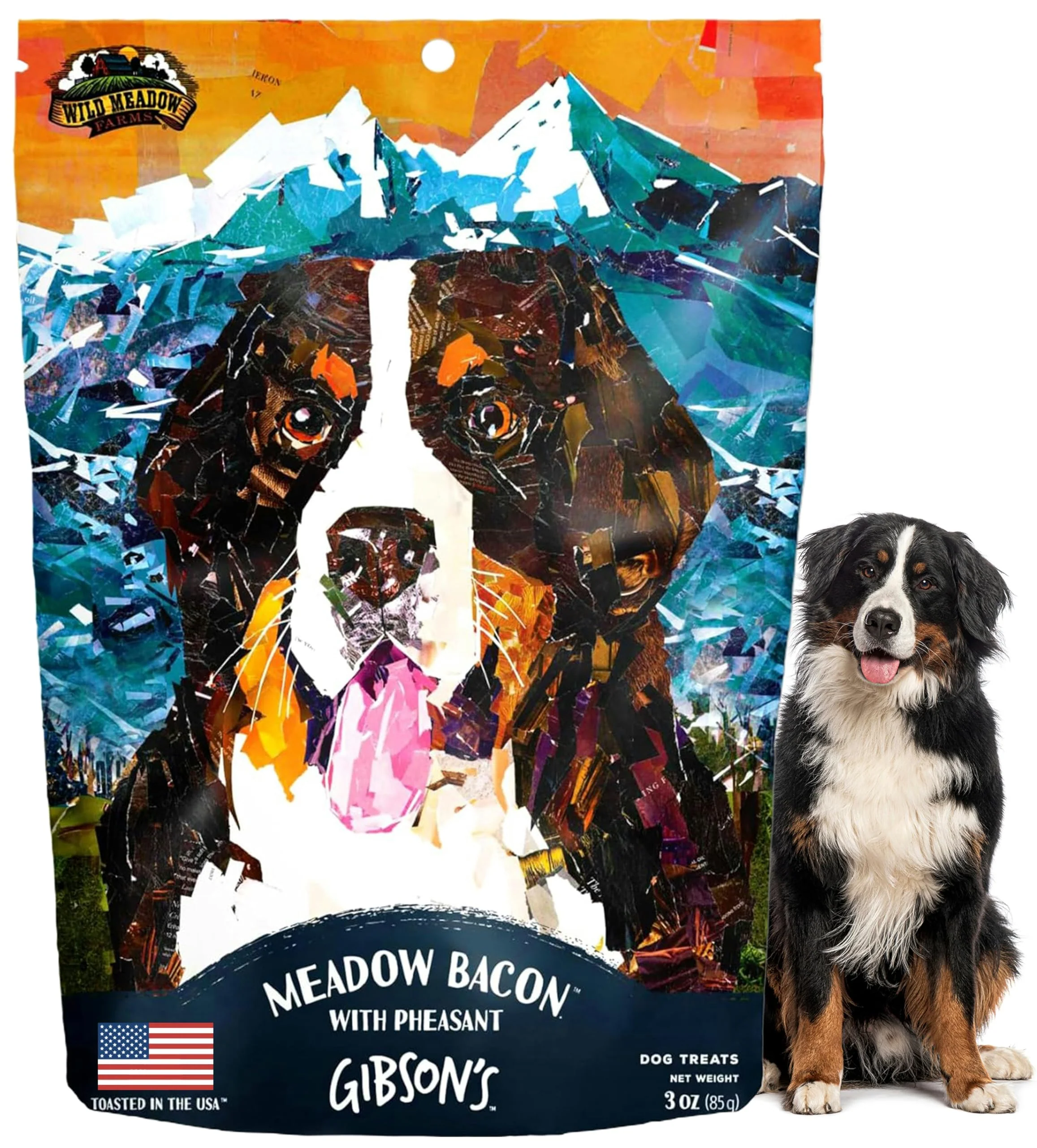 Green Wild Meadow Farms Gibson’s Meadow Bacon with Pheasant Soft Jerky Dog Treats Grain- Training Snack 3 oz Breathable