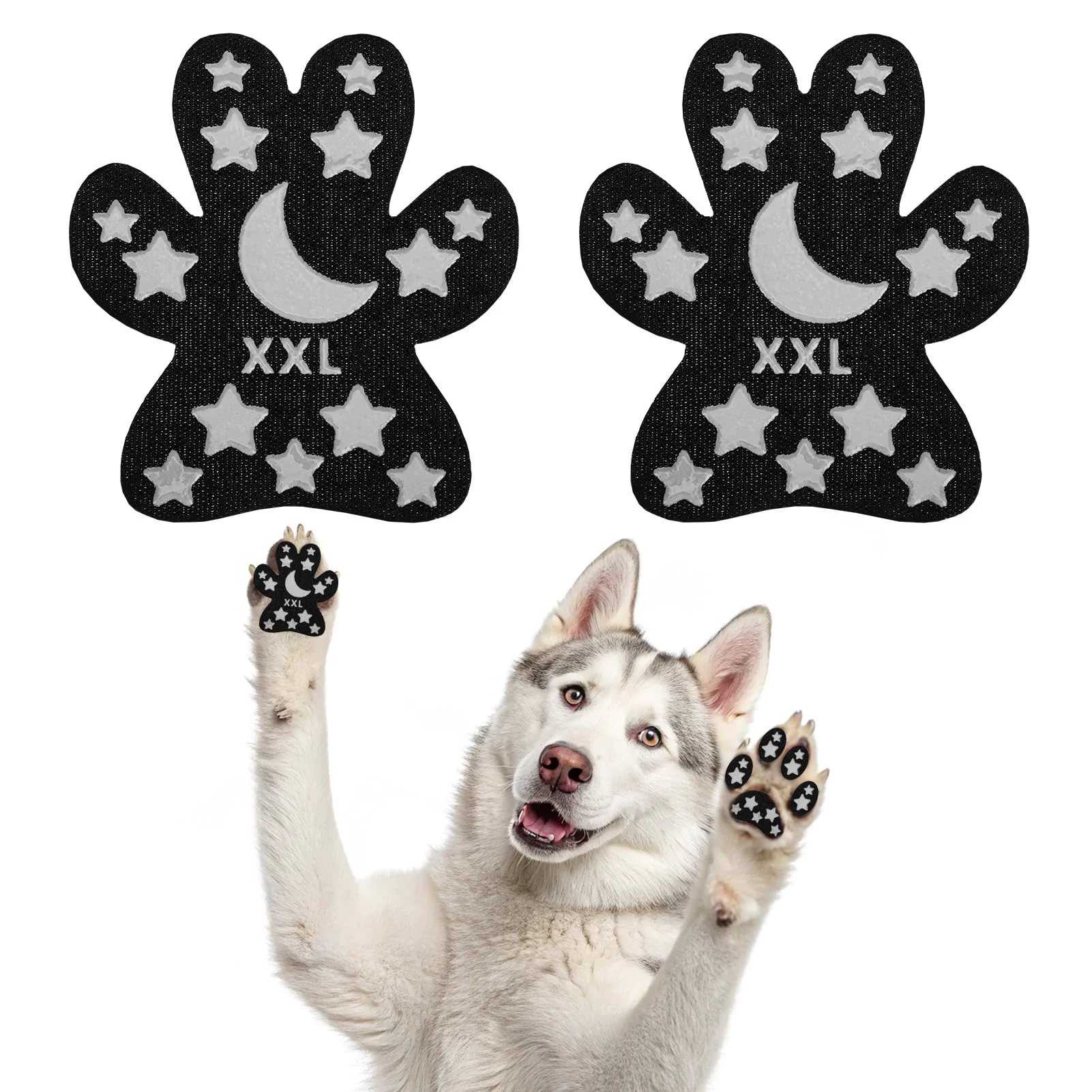 Sustainable BEAUTYZOO Anti-Slip Dog Paw Pads for Senior Dogs – Traction Grips for Hot Pavement Hardwood Floors 24pcs Black 2XL Professional