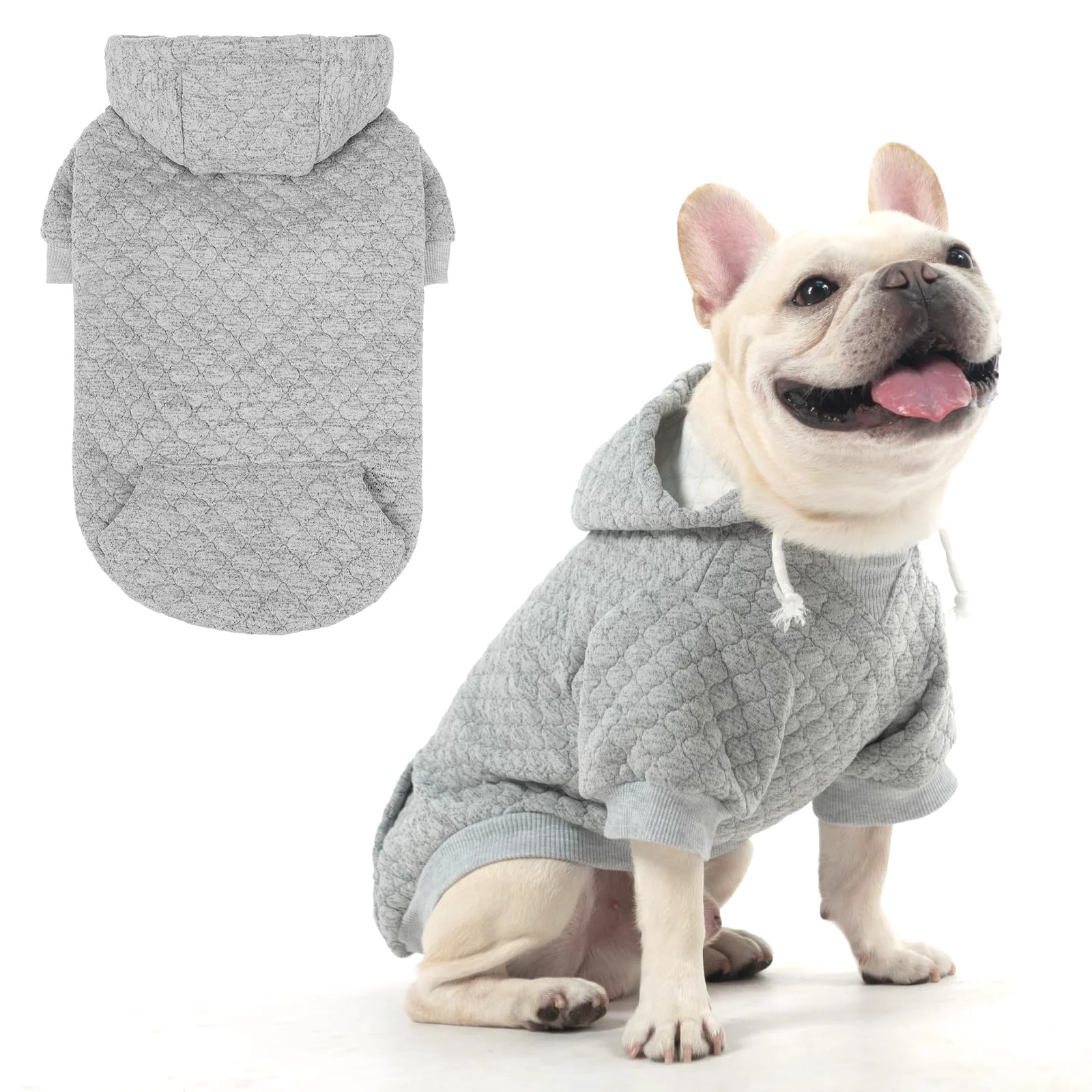 Unique KOOLTAIL Dog Hoodie – Ultra-Warm Soft Winter Fleece Sweatshirt for Small to Large Dogs Gray M Green