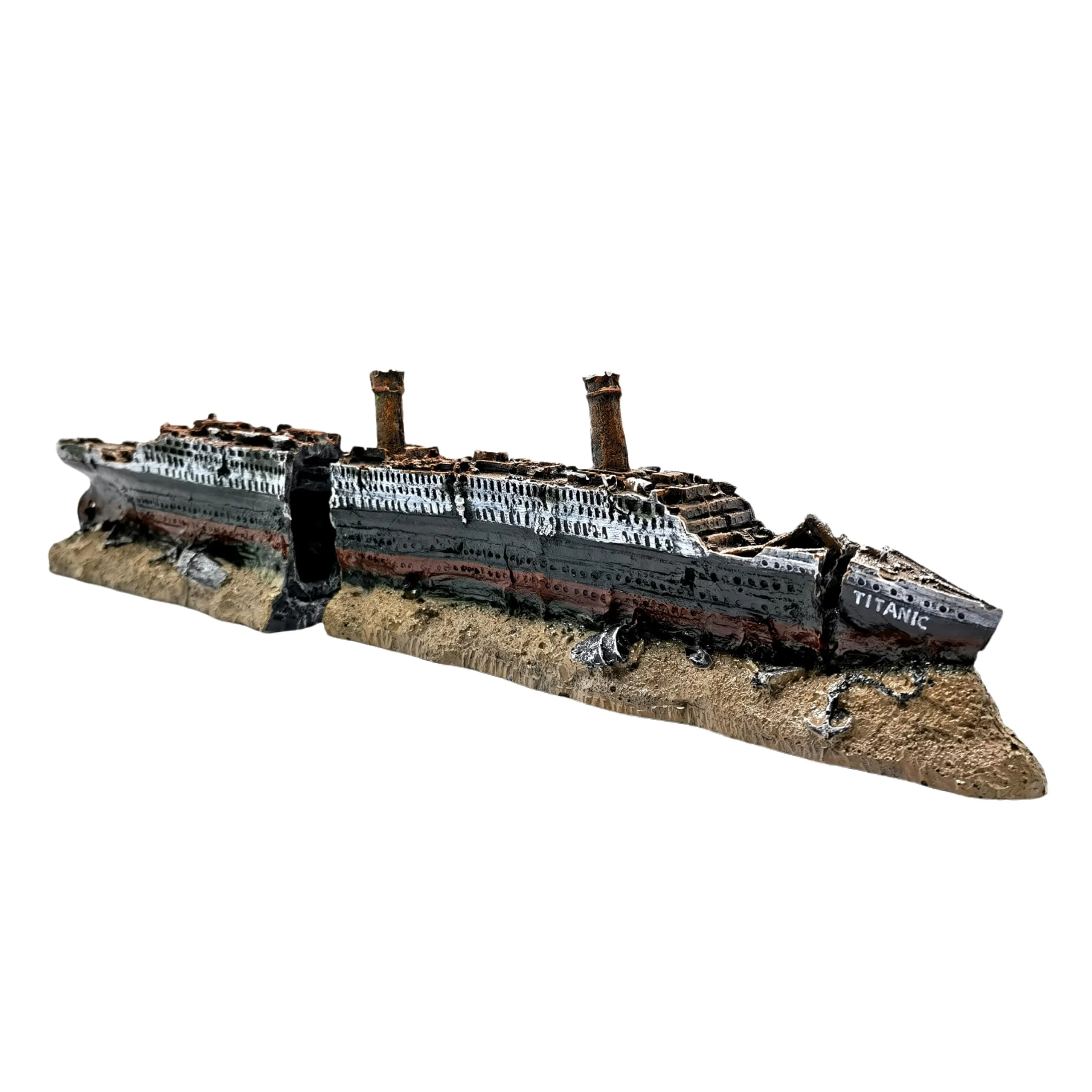 Luxury M2cbridge Titanic Shipwreck Aquarium Decoration – Antique Roman Columns European Castle Hideout Next-Generation