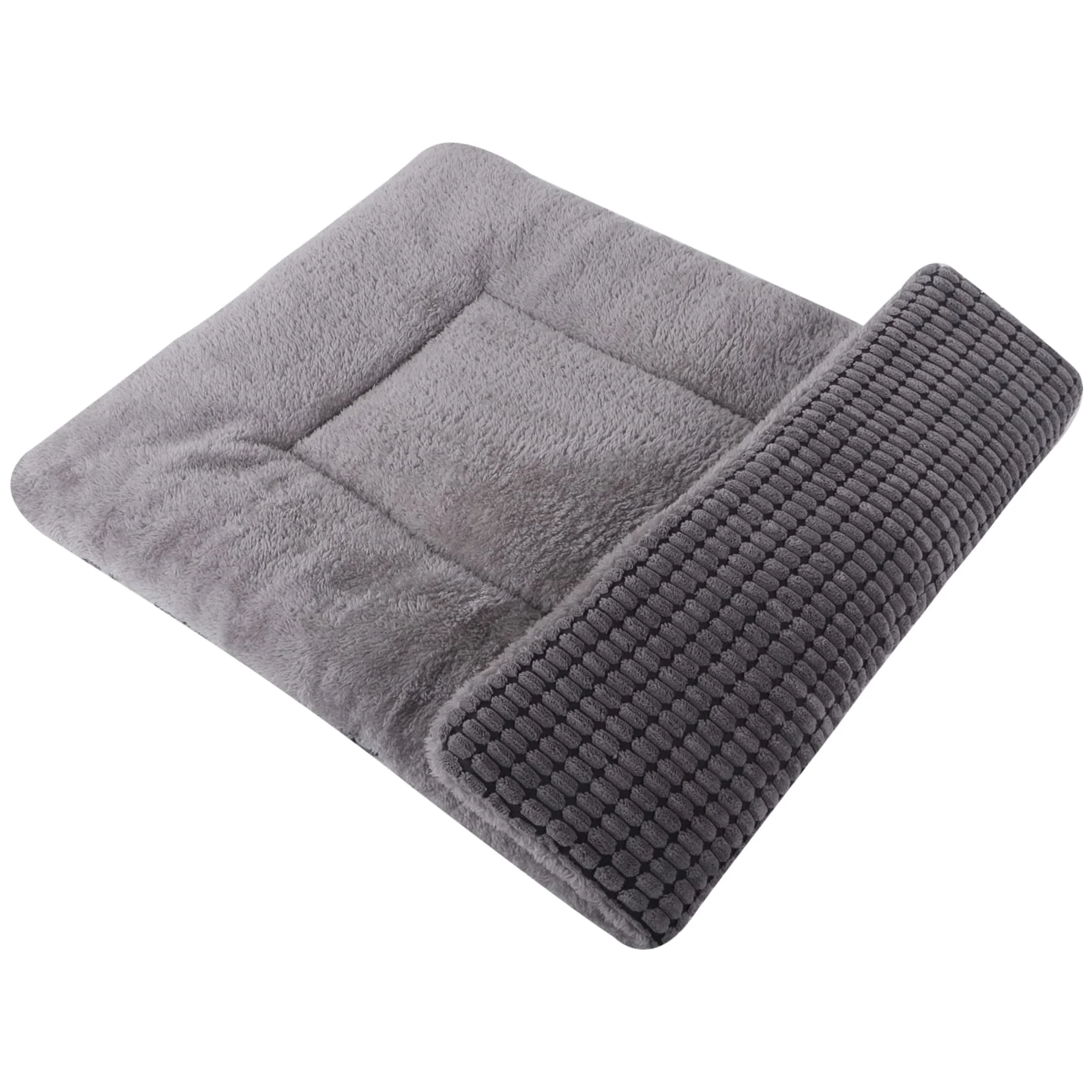 Traditional Vetasac Reversible Dog Bed Mat – Plush Corn Velvet 24×18 in Light Grey Fast