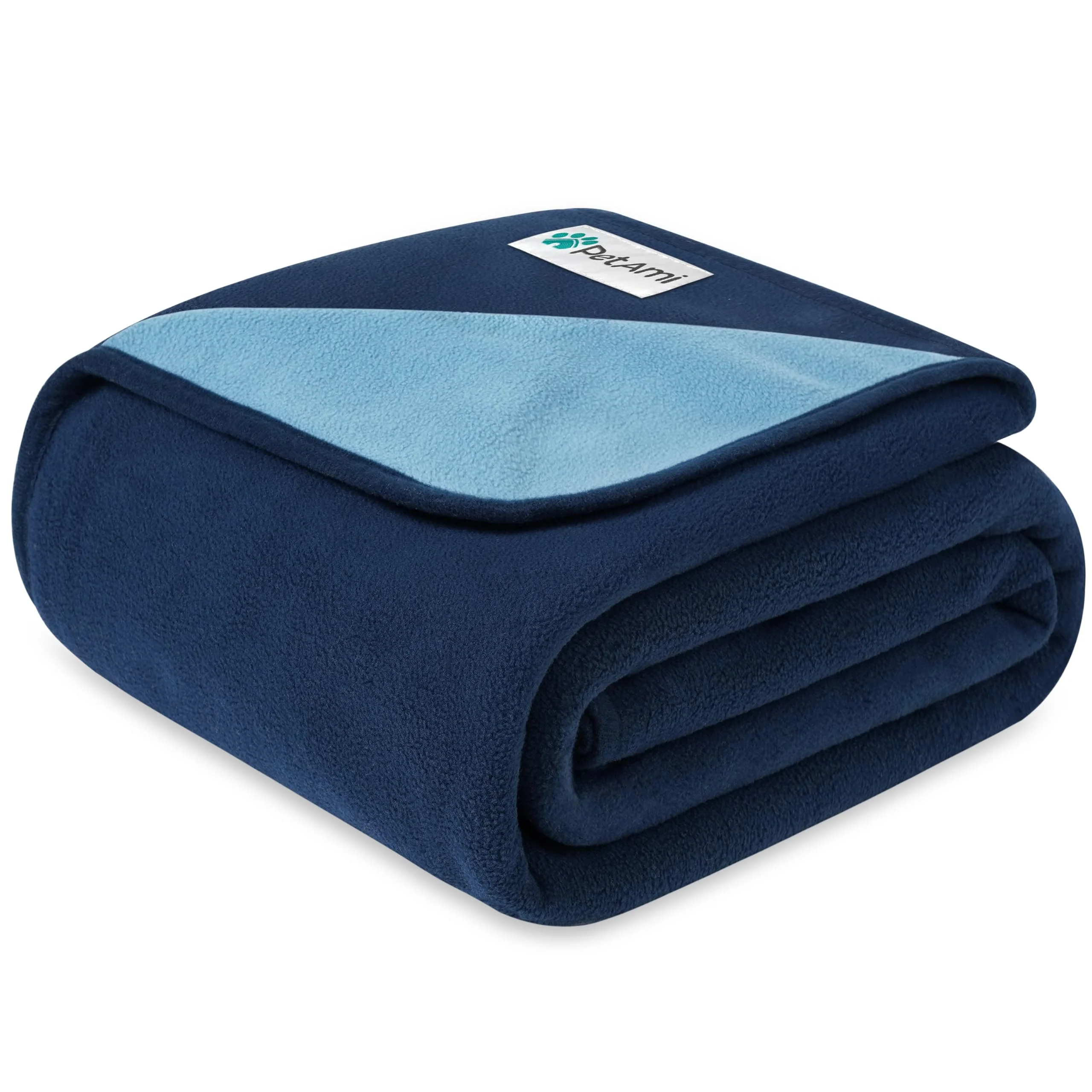 Refined PetAmi Waterproof Dog Blanket for Small Medium Pets — Reversible Washable 29×40 Navy Blue Trendy