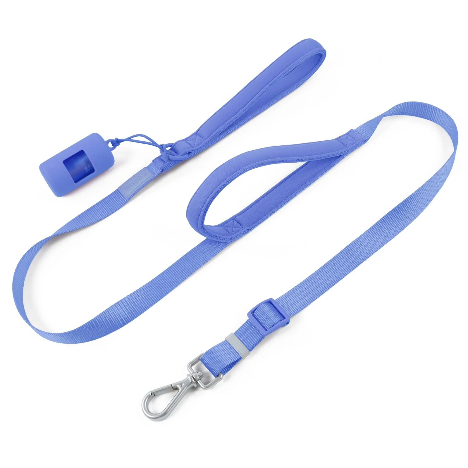 Artisan Wisedog Two-Handle Leash with Poop Bag Holder – Soft Padded Adjustable Heavy Duty Moonlight Blue 5.2 ft–6 ft Reliable