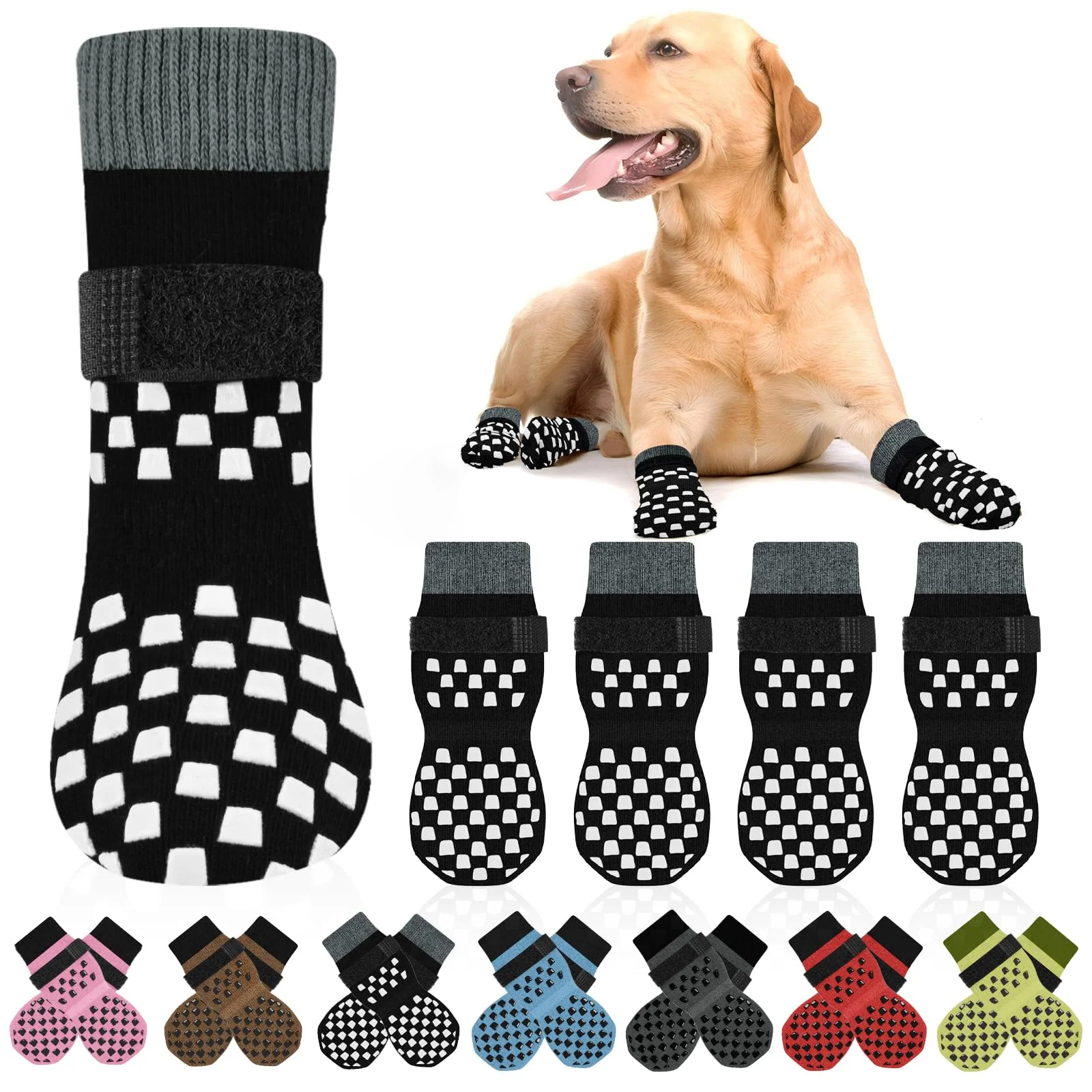 Authentic AIEDOULER Non Slip Dog Socks for Seniors – Grippy Anti-Slip Paw Socks Top-Quality