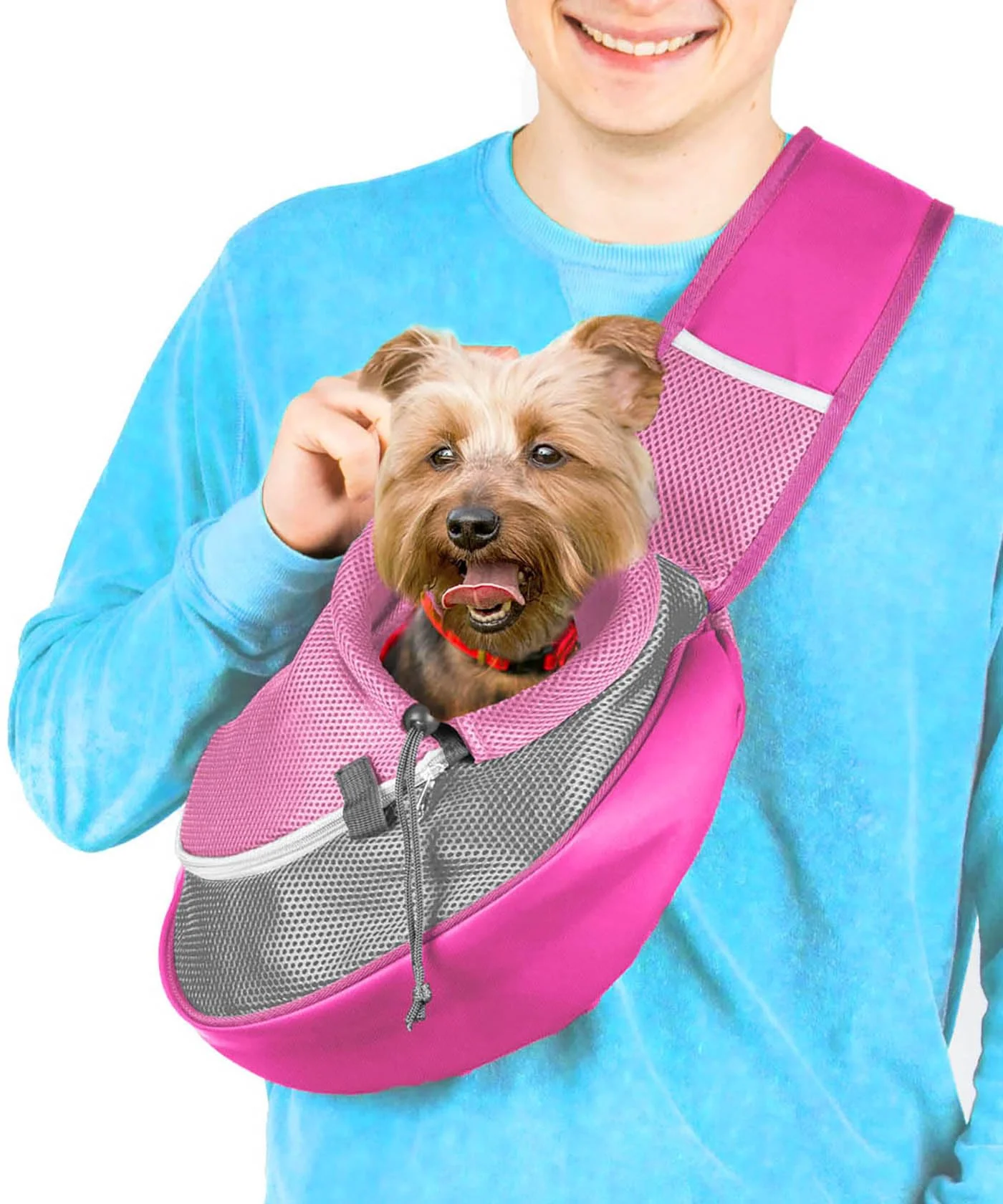 Authentic Cuddlissimo Pet Sling Carrier for Teacup Toy Breeds Under 6lb – Pink Versatile