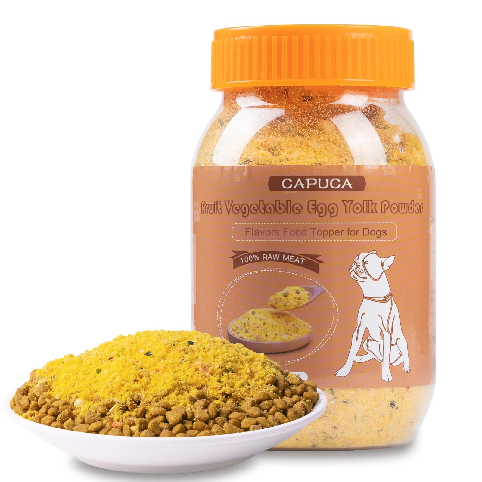 Clean Capuca ze-Dried Dog Food Topper – Natural High-Protein Mix with Fruits Vegetables Egg Yolk Powder 8 oz Contemporary