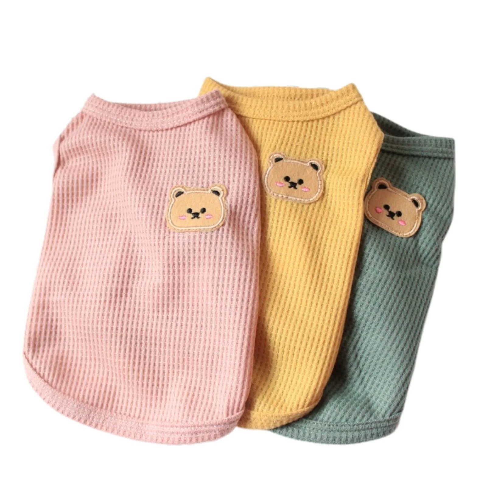 Artisan BIECWIAY Cotton Dog Shirt – Summer Lightweight Pet T-Shirts 3-Pack Yellow Green Pink Exceptional