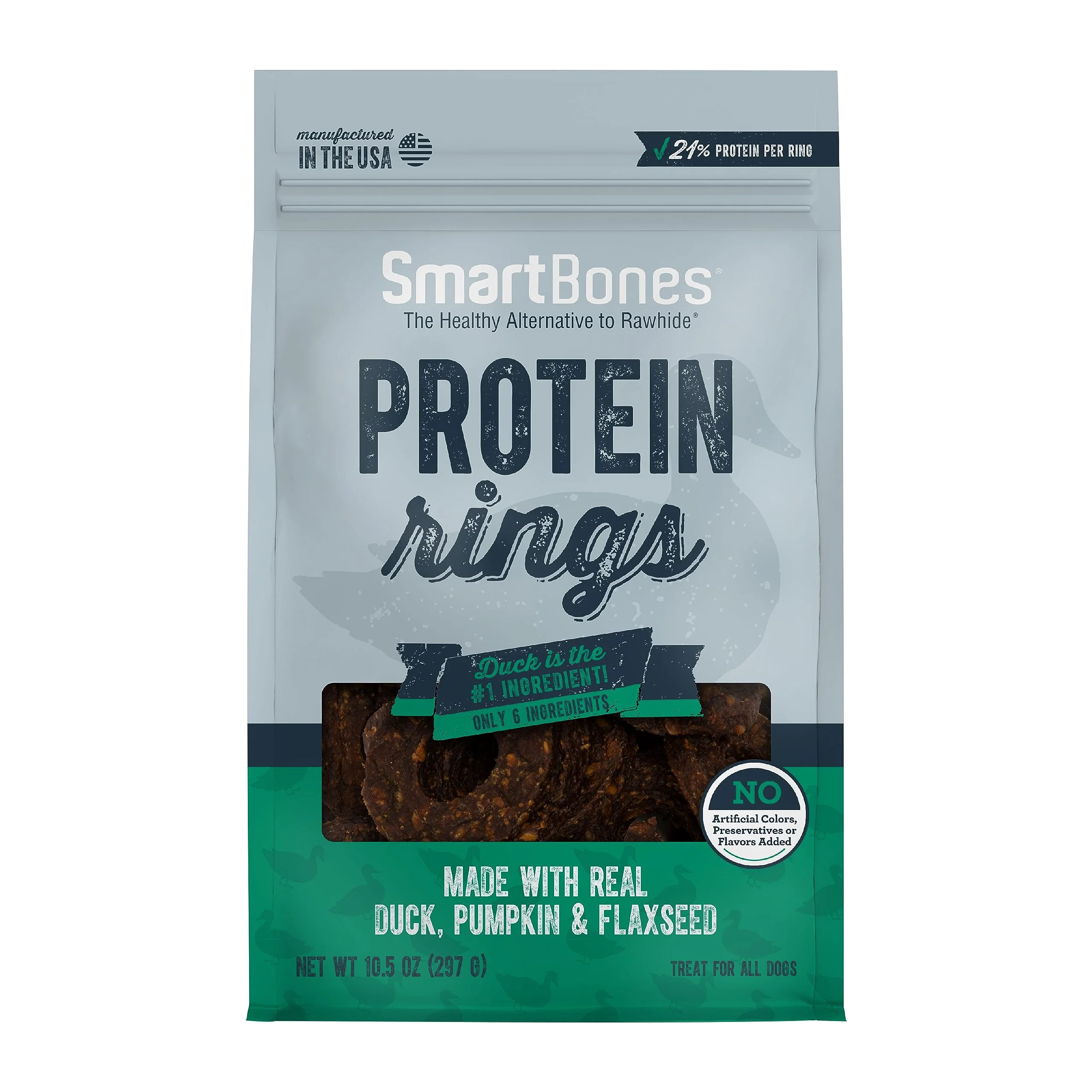 Versatile SmartBones Protein Rings with Duck Pumpkin Flaxseed – 10.5 oz Premium