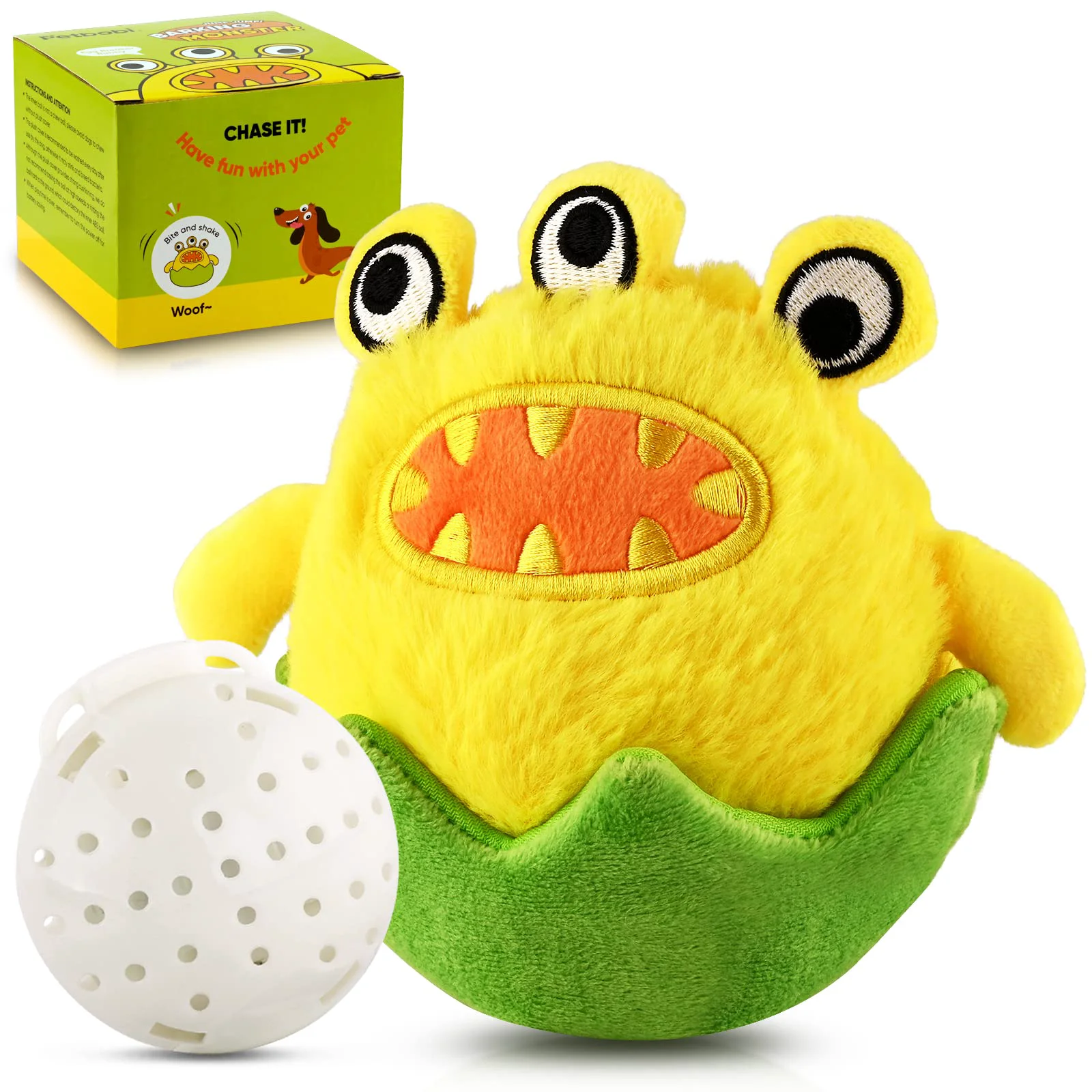 Authentic Petbobi Monster Active Ball — Interactive Self-Moving Dog Toy Egg Breaker Bobby for Small Medium Dogs Outstanding