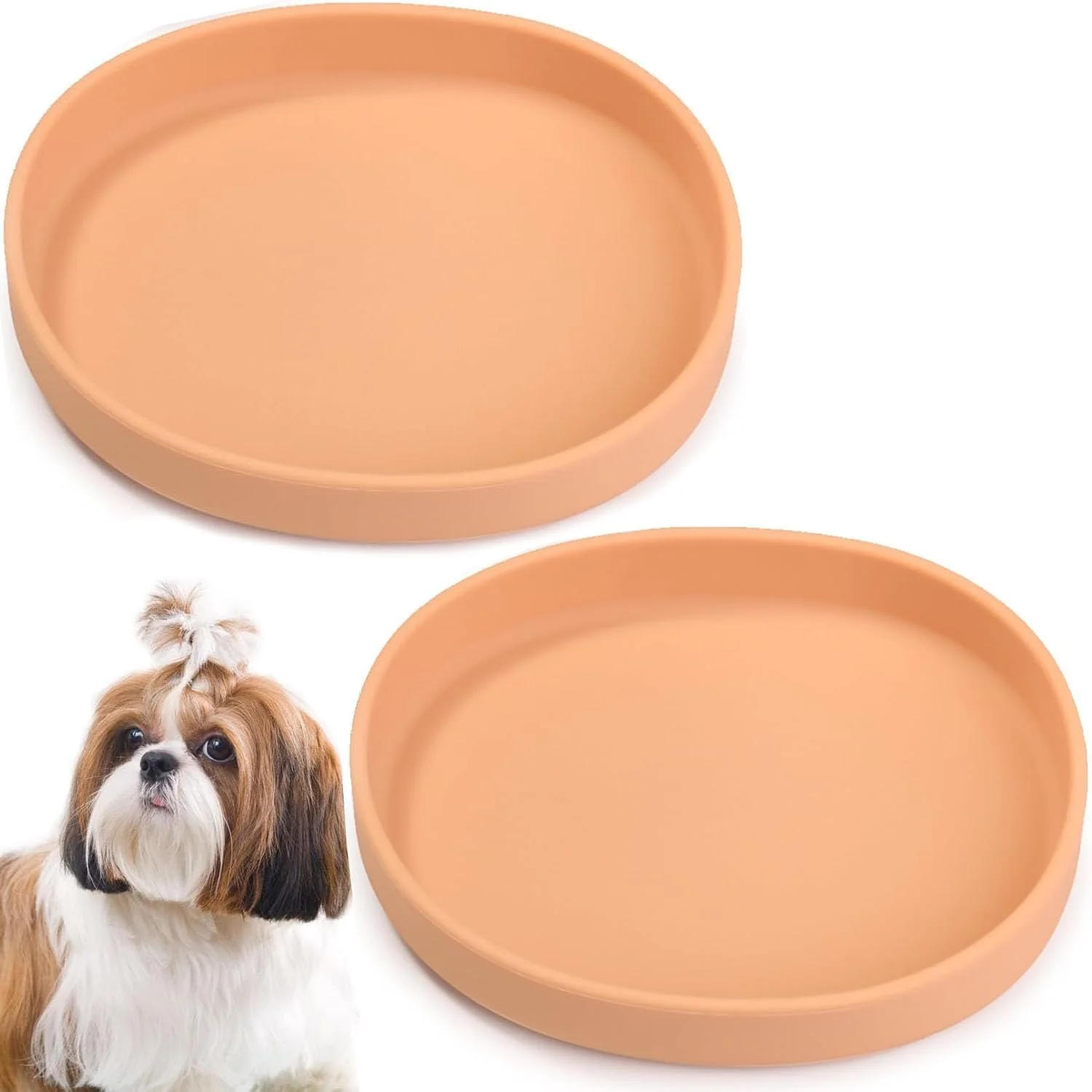High-Quality BNOSDM Silicone Pet Feeding Bowls 2-Pack – Non-Slip Wide-Shallow Whisker-Friendly for Cats Small Dogs World-Class