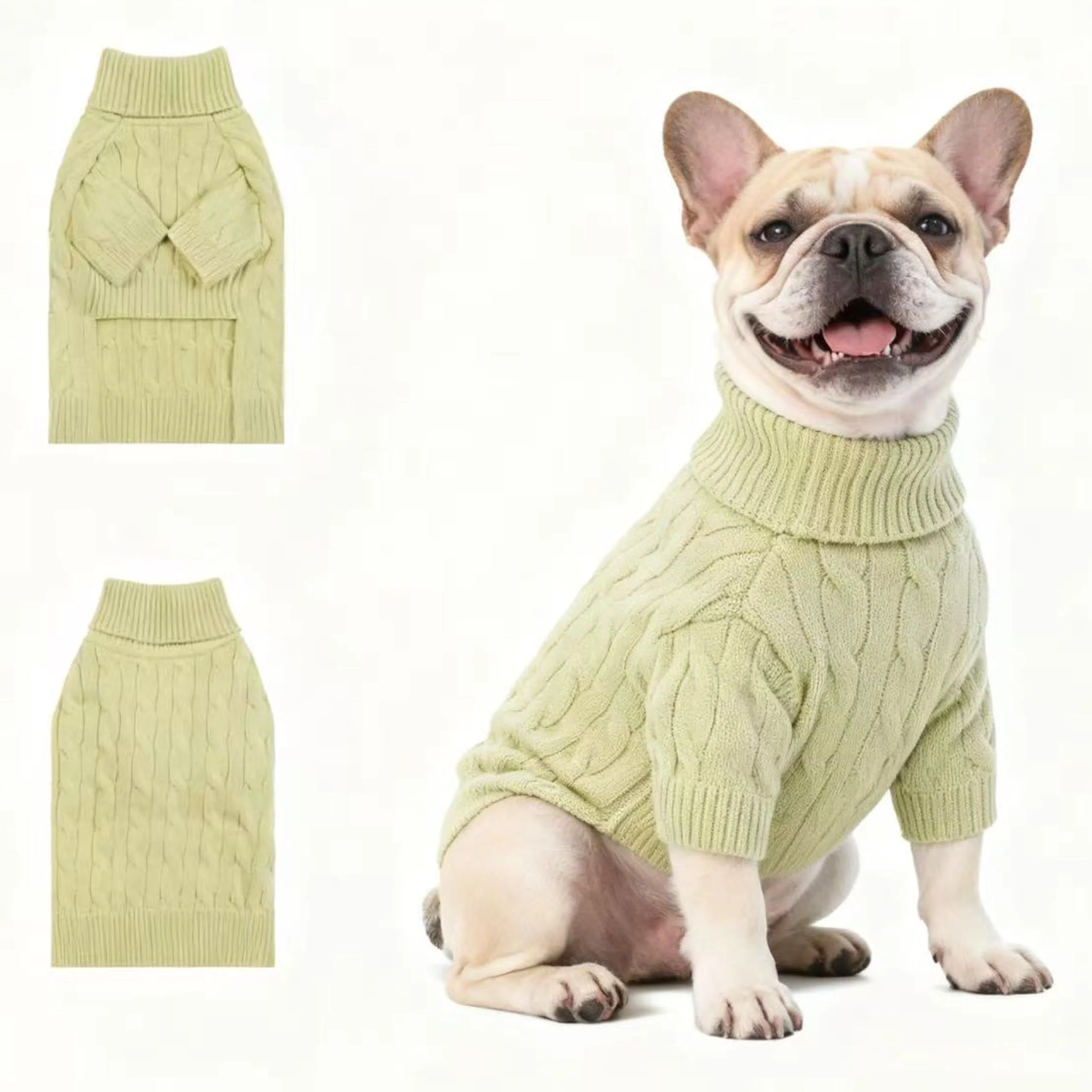 Pure Hó Pêng-iú Small Medium Dog Sweater – Warm Sleeved Winter Coat High Neck Prestigious