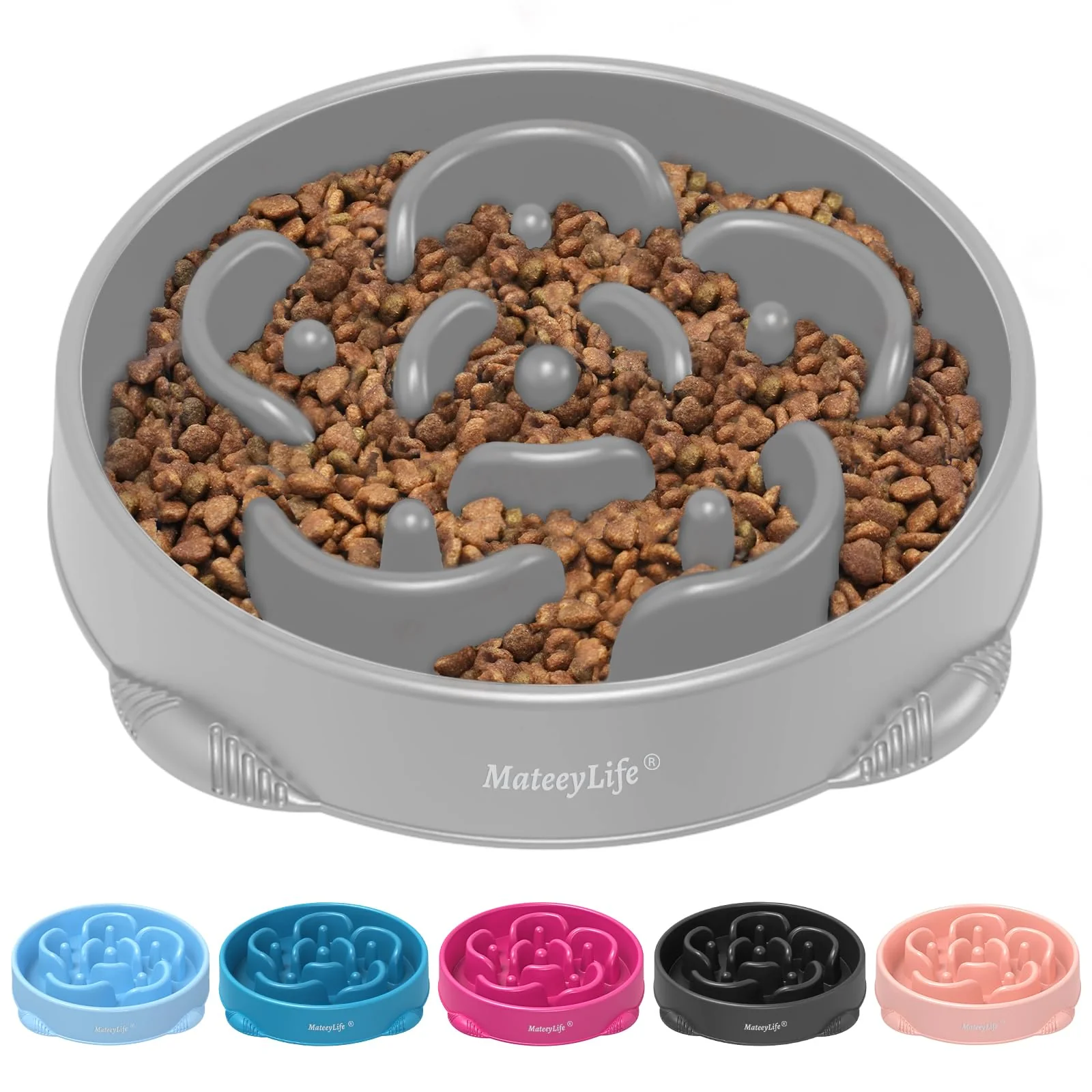 Easy-to-Use MateeyLife Large Slow Feeder Dog Bowls – Anti-Choking Puzzle Non-Slip 4-Cup Maze Bowl for Large Breeds Selected