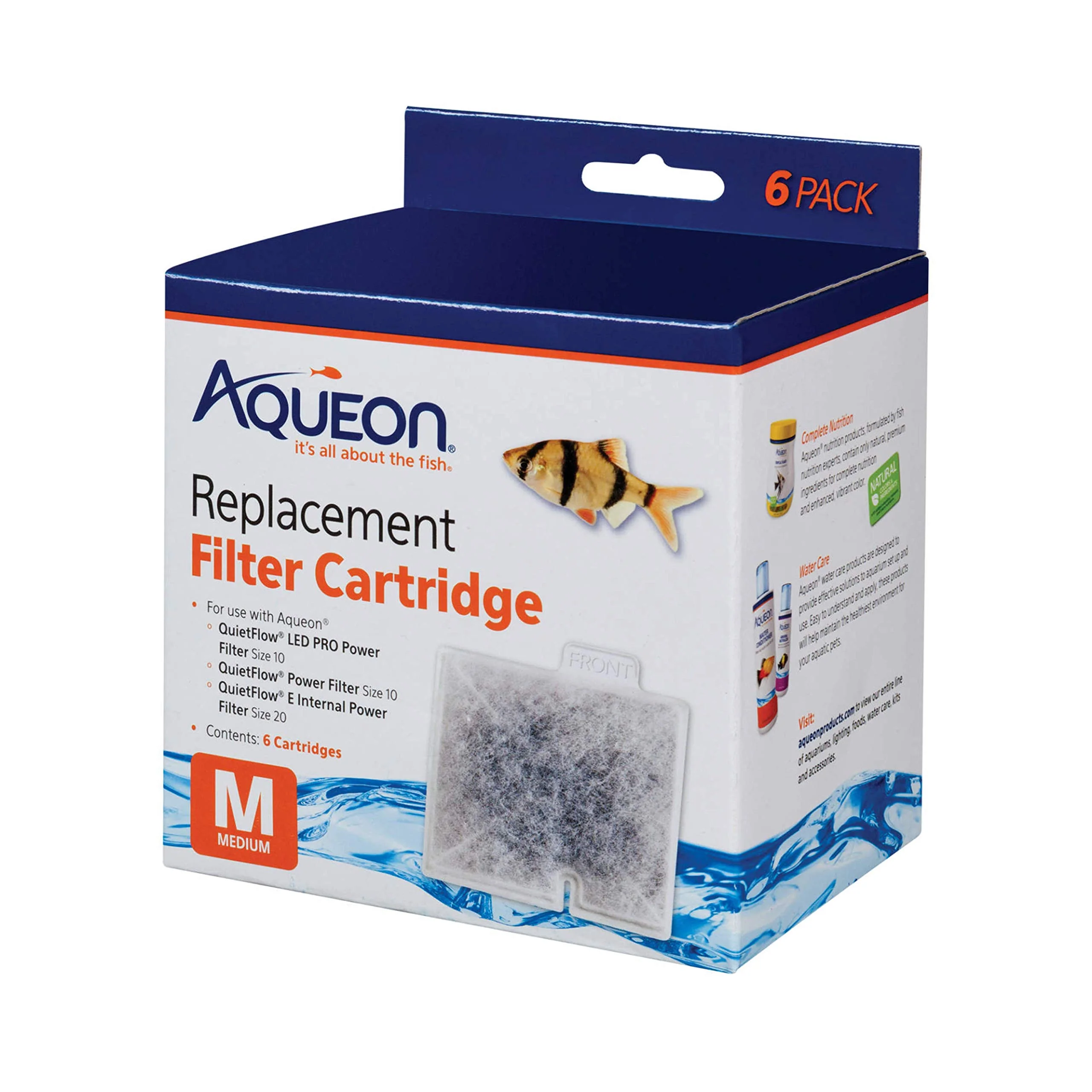 Unique Aqueon Filter Cartridges Medium – 6 Pack Easy Install High Carbon Filtration Flexible