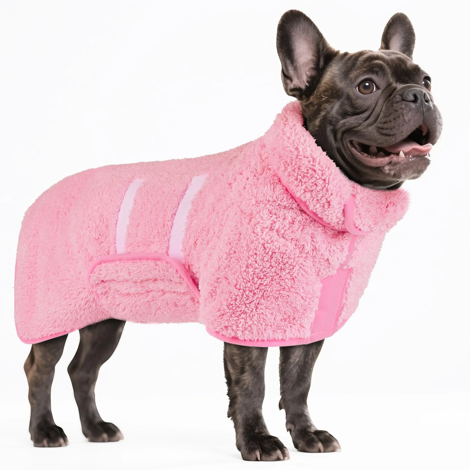 Sustainable Bienbee Dog Bathrobe – Quick-Drying Ultra-Absorbent After-Bath Robe Pink M Next-Generation