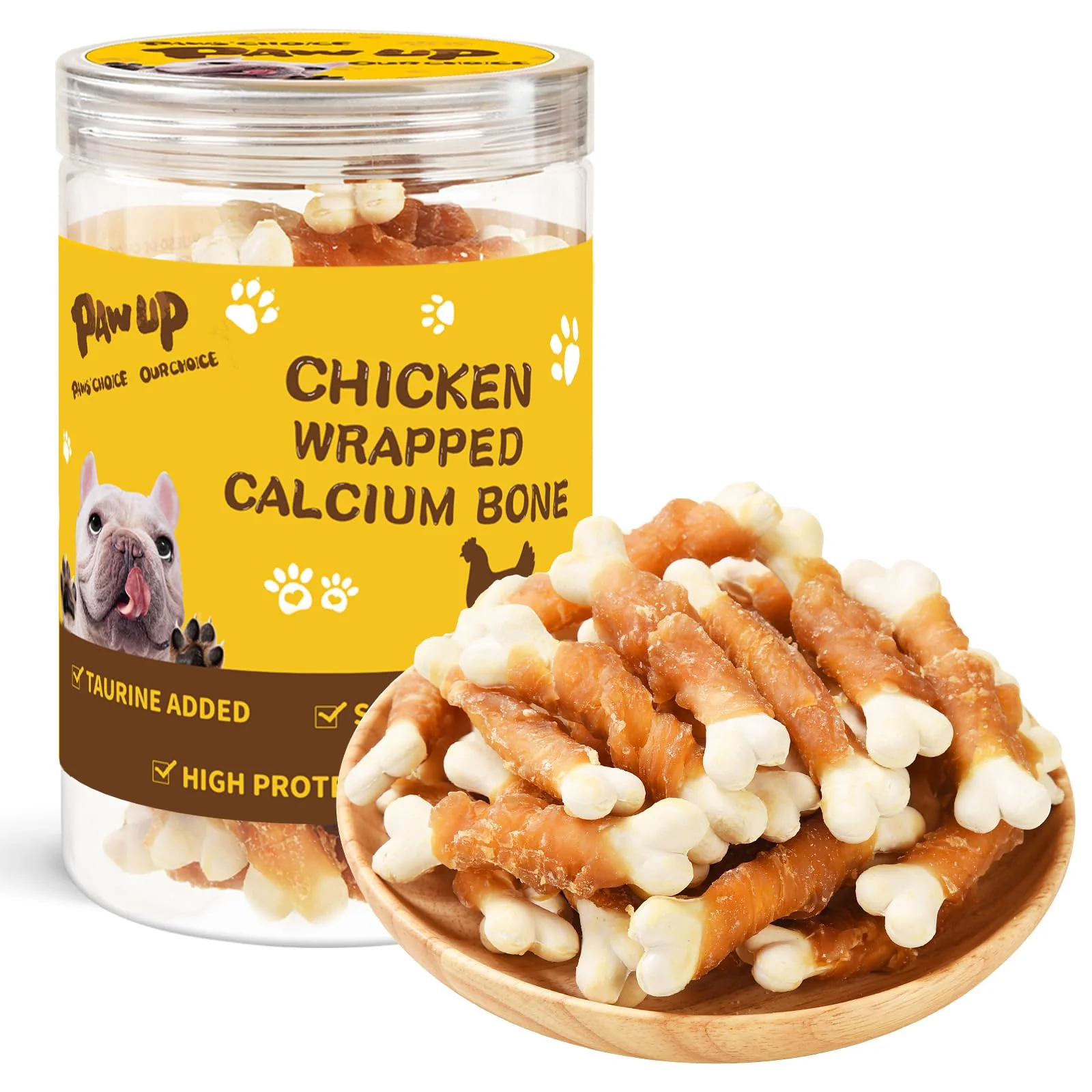 Casual PAWUP Chicken Wrapped Puppy Chew Bones – Digestible Soft-Core Dental Chews for Small Medium Dogs 12.5 oz Easy-to-Use